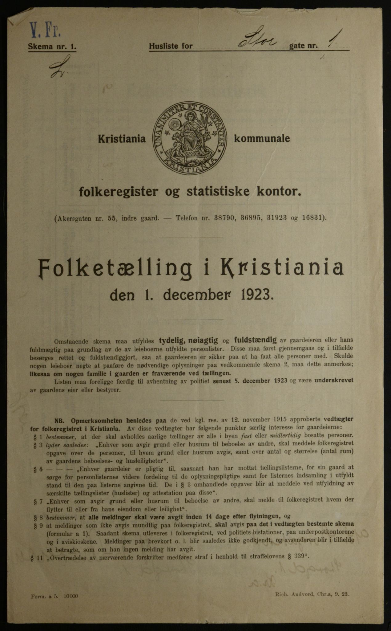 OBA, Municipal Census 1923 for Kristiania, 1923, p. 114062