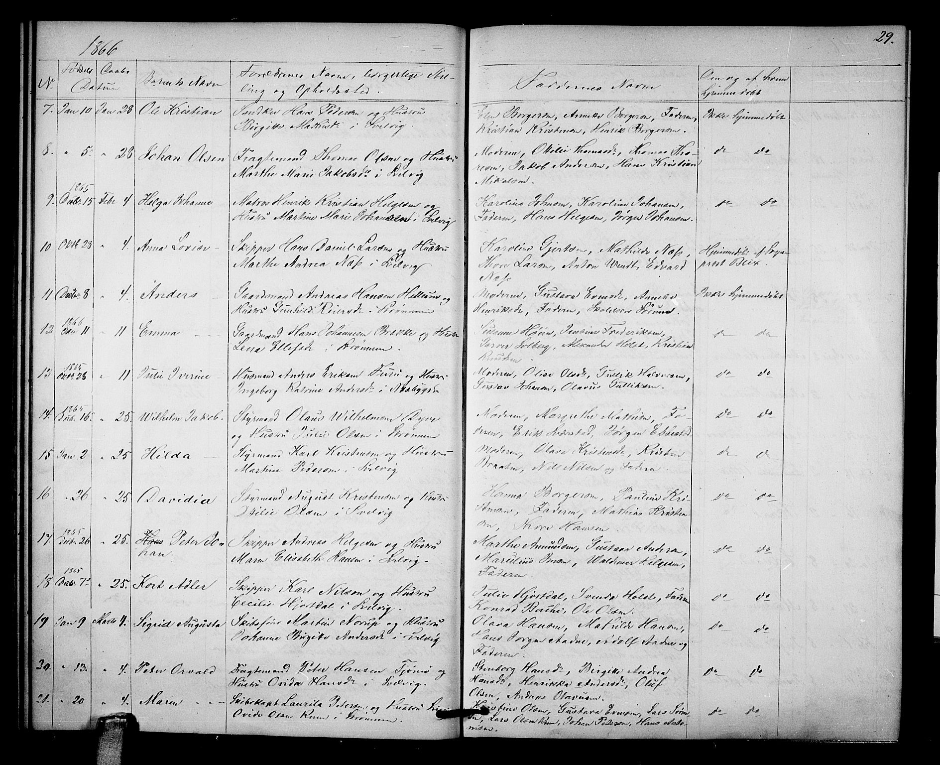 Strømm kirkebøker, SAKO/A-322/G/Ga/L0001: Parish register (copy) no. I 1, 1861-1885, p. 29