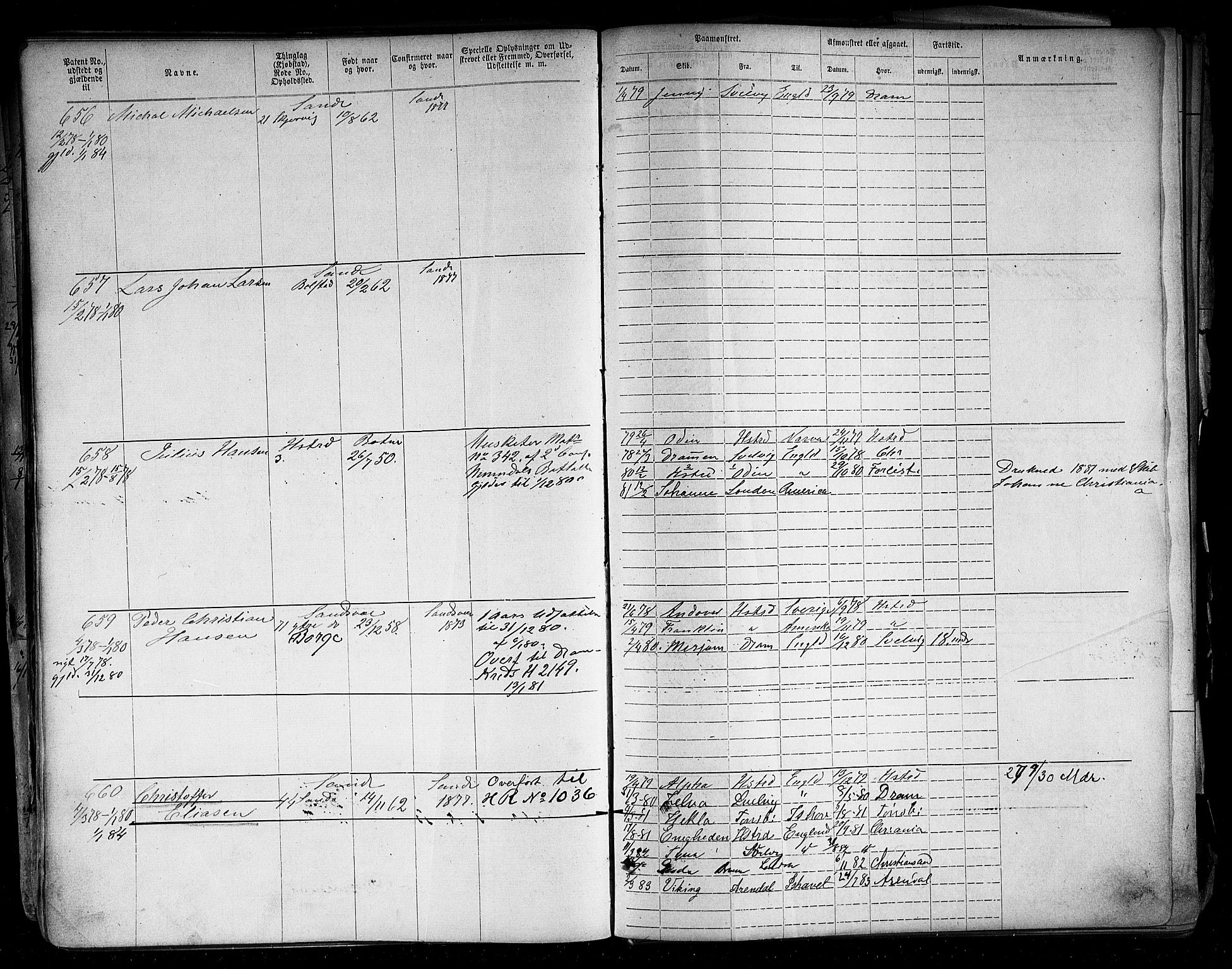 Holmestrand innrulleringskontor, AV/SAKO-A-1151/F/Fb/L0003: Annotasjonsrulle, 1868-1886, p. 134