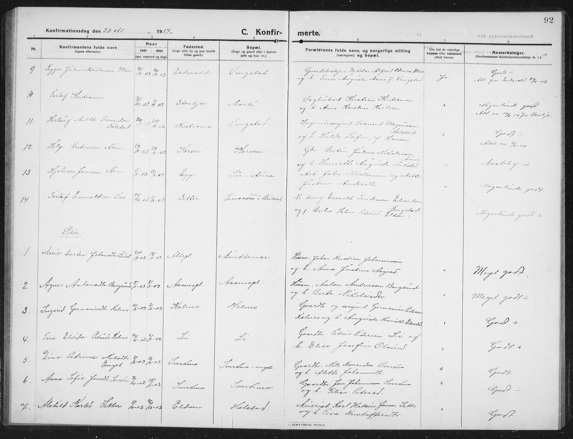 Ministerialprotokoller, klokkerbøker og fødselsregistre - Nord-Trøndelag, AV/SAT-A-1458/742/L0413: Parish register (copy) no. 742C04, 1911-1938, p. 92