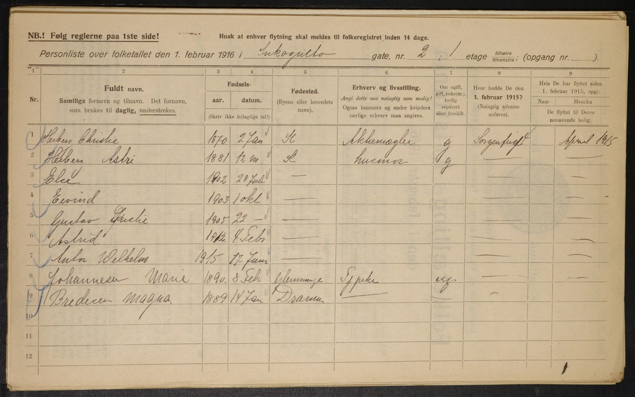 OBA, Municipal Census 1916 for Kristiania, 1916, p. 44937