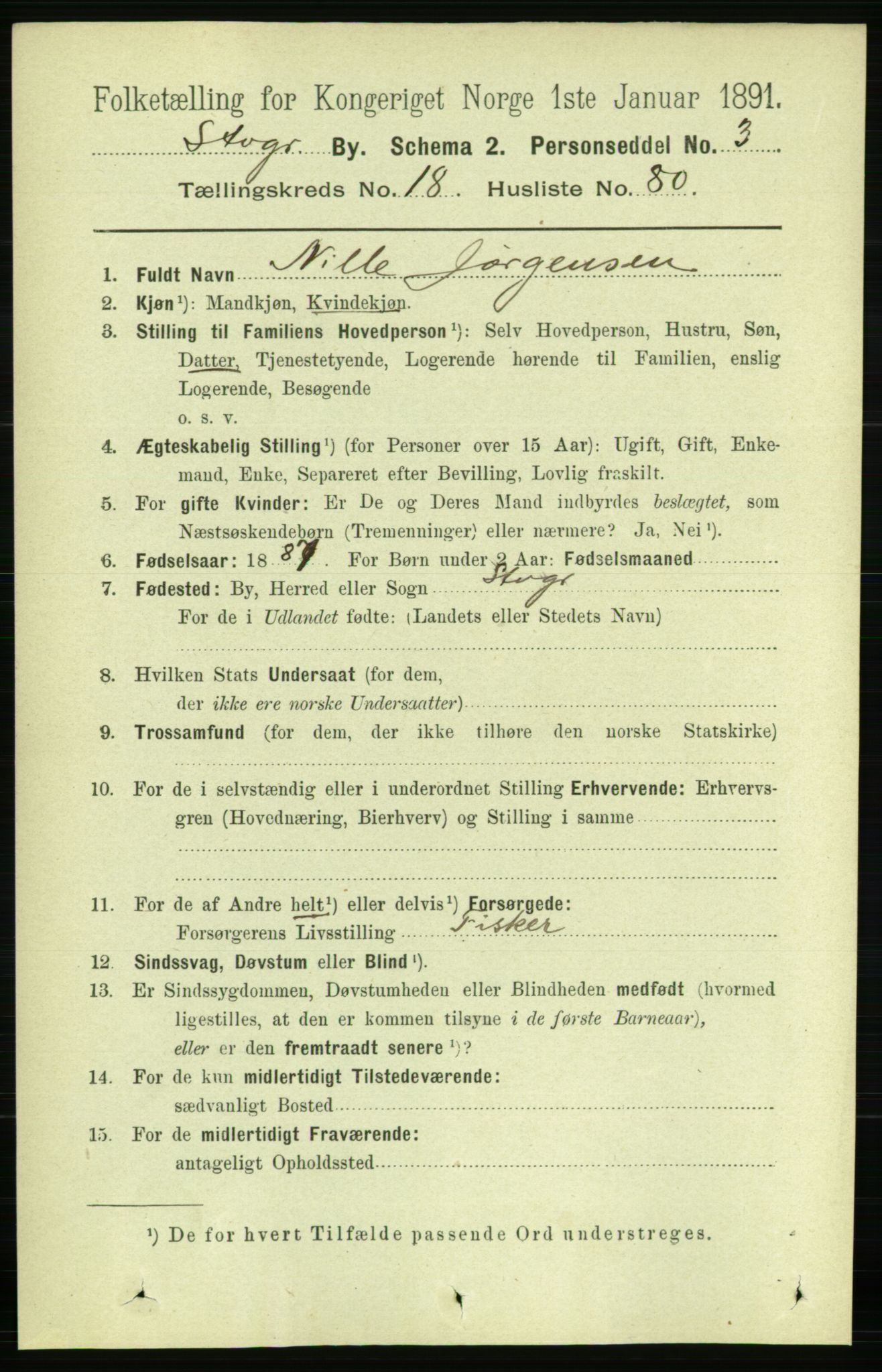 RA, 1891 census for 1103 Stavanger, 1891, p. 22379