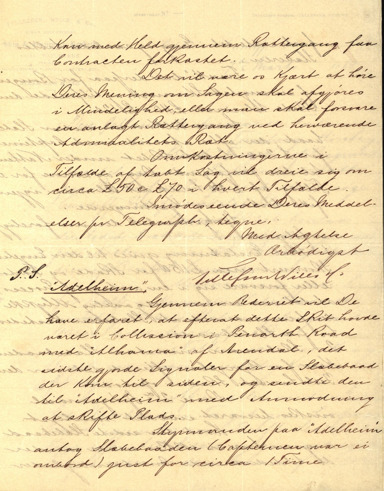 Pa 63 - Østlandske skibsassuranceforening, VEMU/A-1079/G/Ga/L0017/0002: Havaridokumenter / St. Lawrence, Frank, Souvenir, Sokrates, Augwald, 1884, p. 11