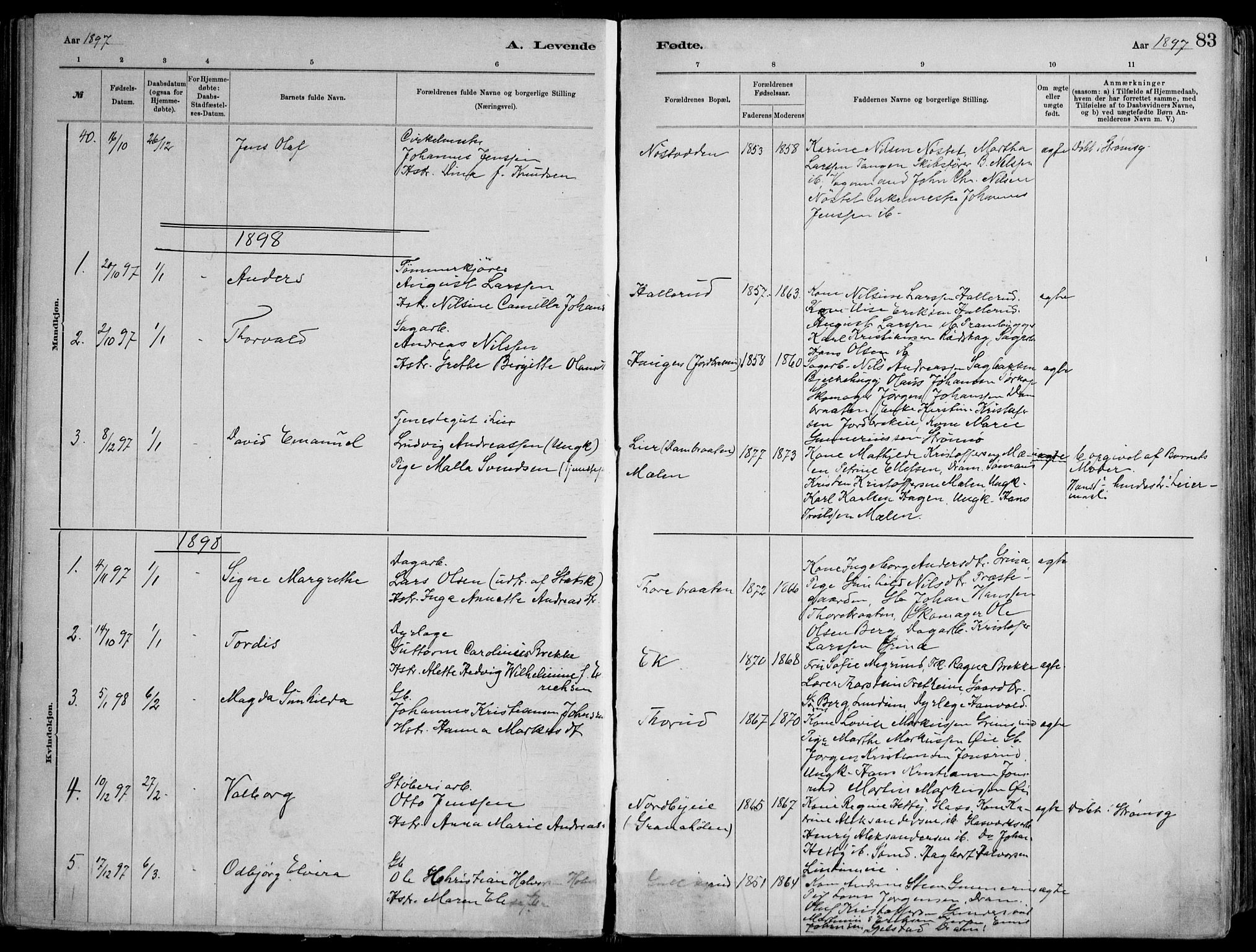 Skoger kirkebøker, AV/SAKO-A-59/F/Fa/L0006: Parish register (official) no. I 6, 1885-1910, p. 83