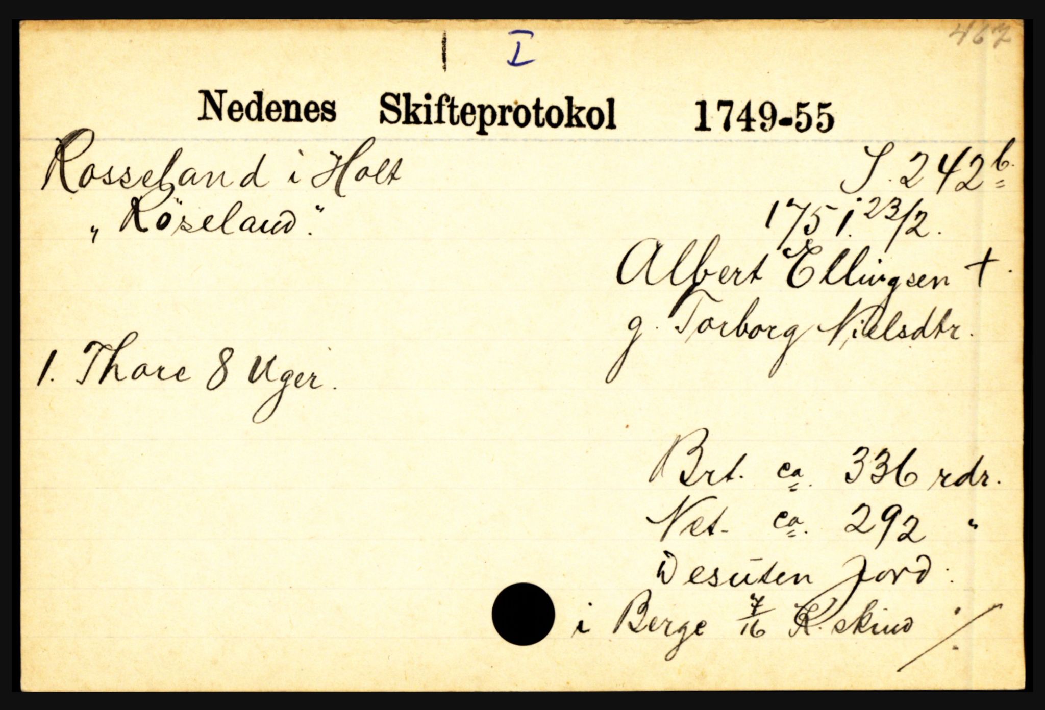 Nedenes sorenskriveri før 1824, AV/SAK-1221-0007/H, p. 24415