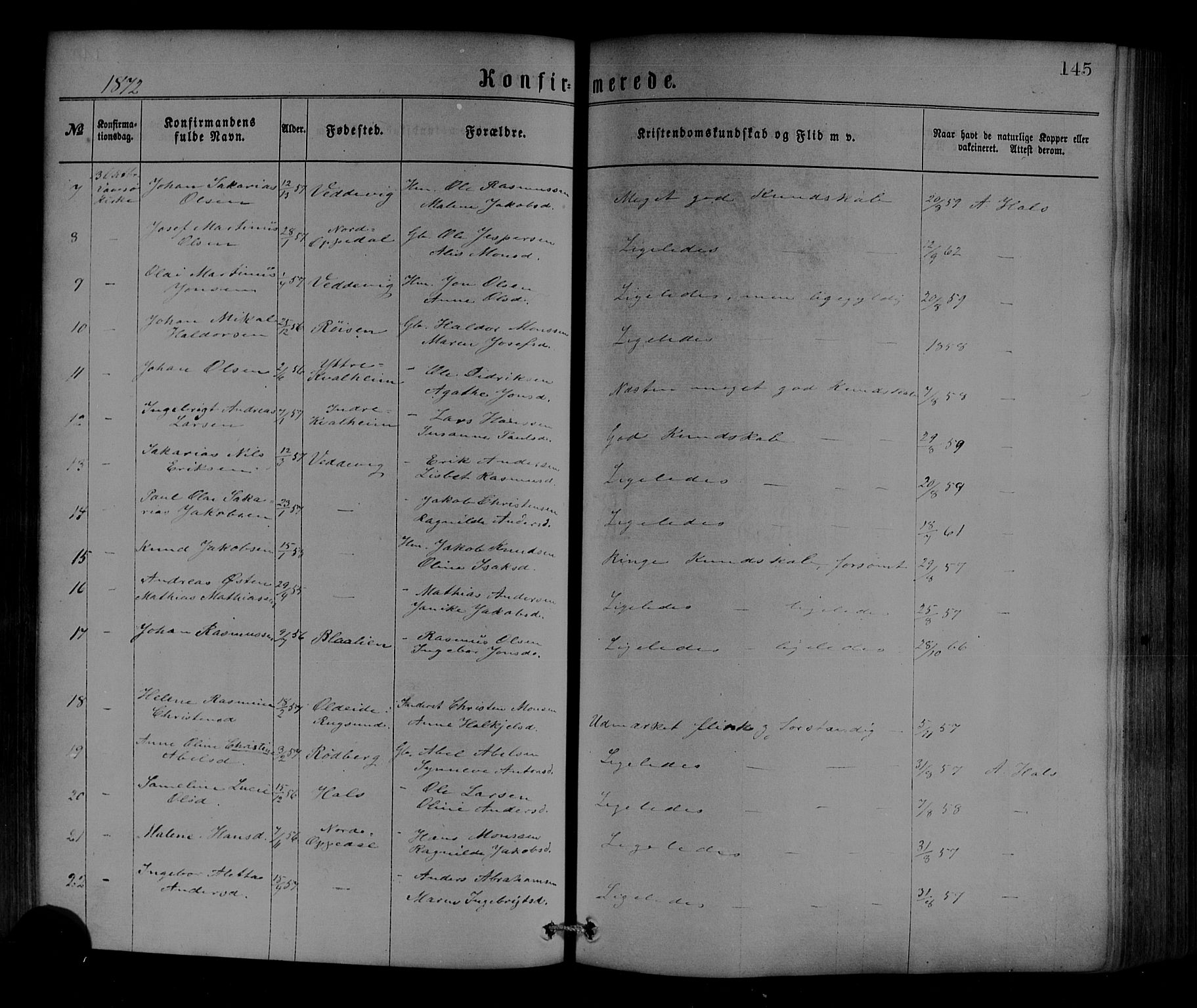 Selje sokneprestembete, AV/SAB-A-99938/H/Ha/Haa/Haaa: Parish register (official) no. A 12, 1870-1880, p. 145