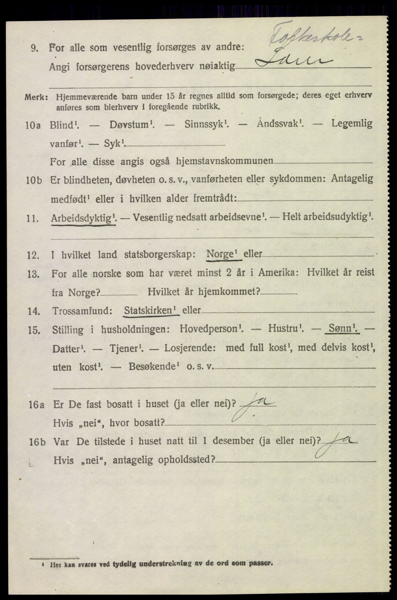 SAH, 1920 census for Kvikne, 1920, p. 2445