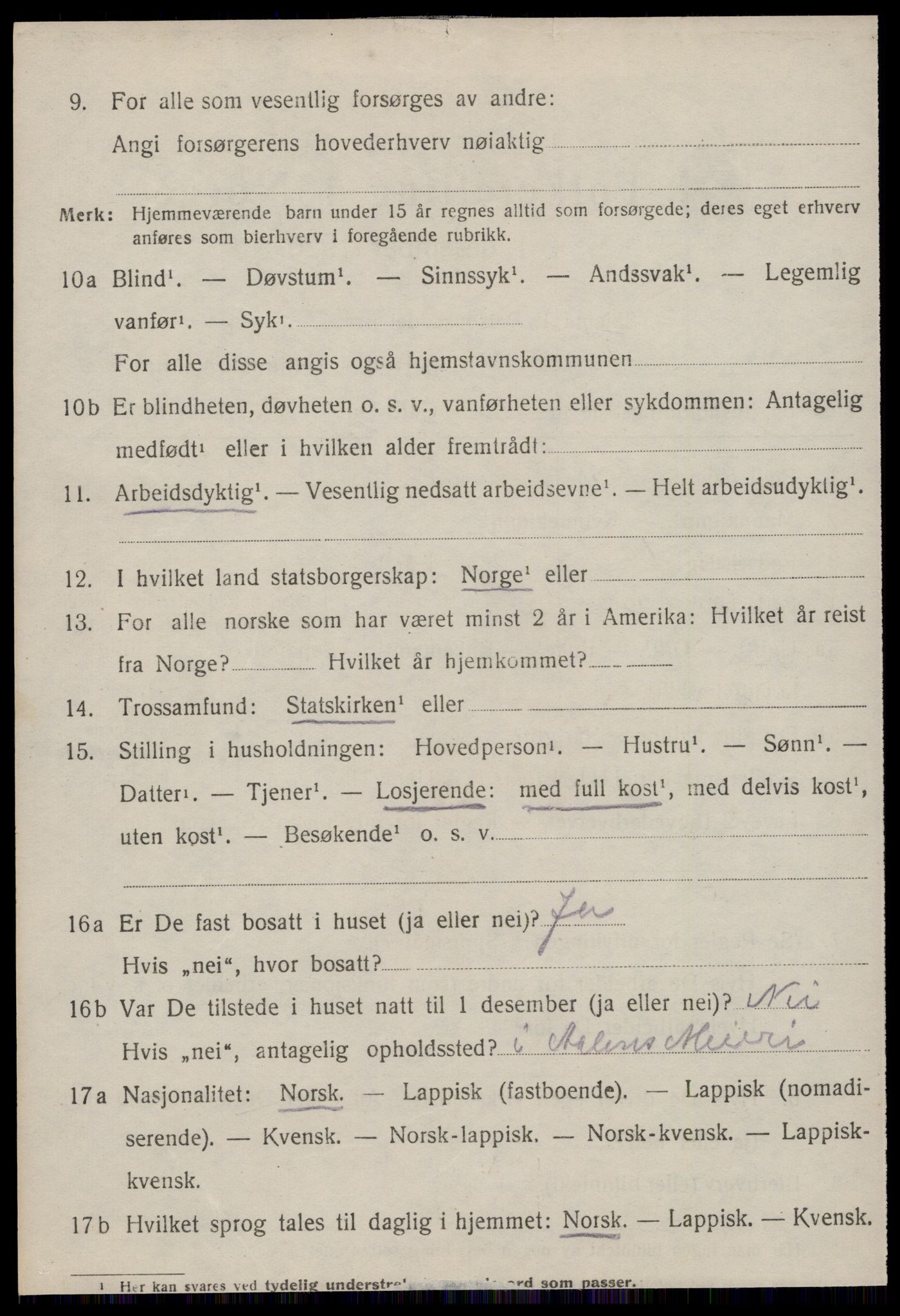 SAT, 1920 census for Ålen, 1920, p. 3597