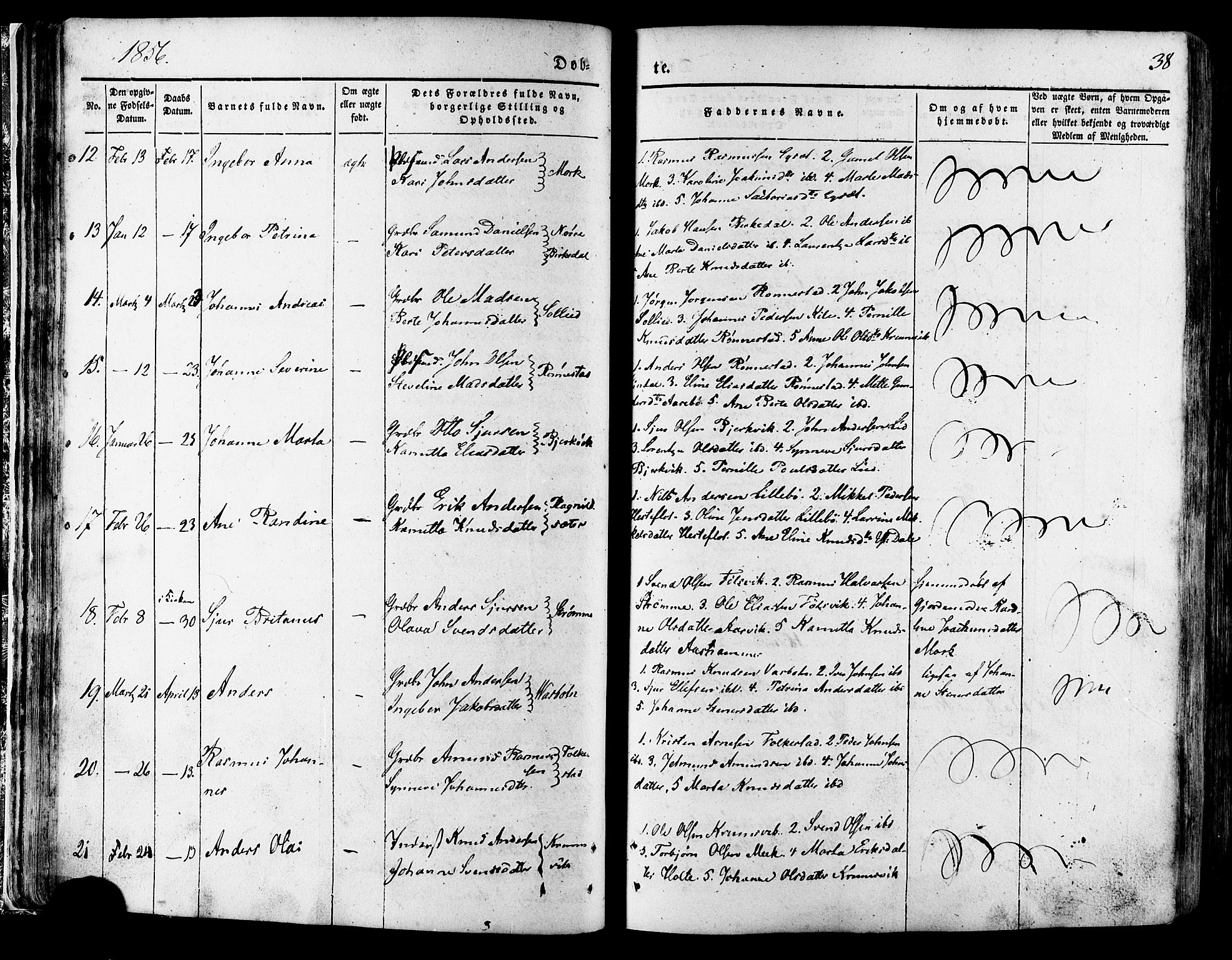 Ministerialprotokoller, klokkerbøker og fødselsregistre - Møre og Romsdal, SAT/A-1454/511/L0140: Parish register (official) no. 511A07, 1851-1878, p. 38