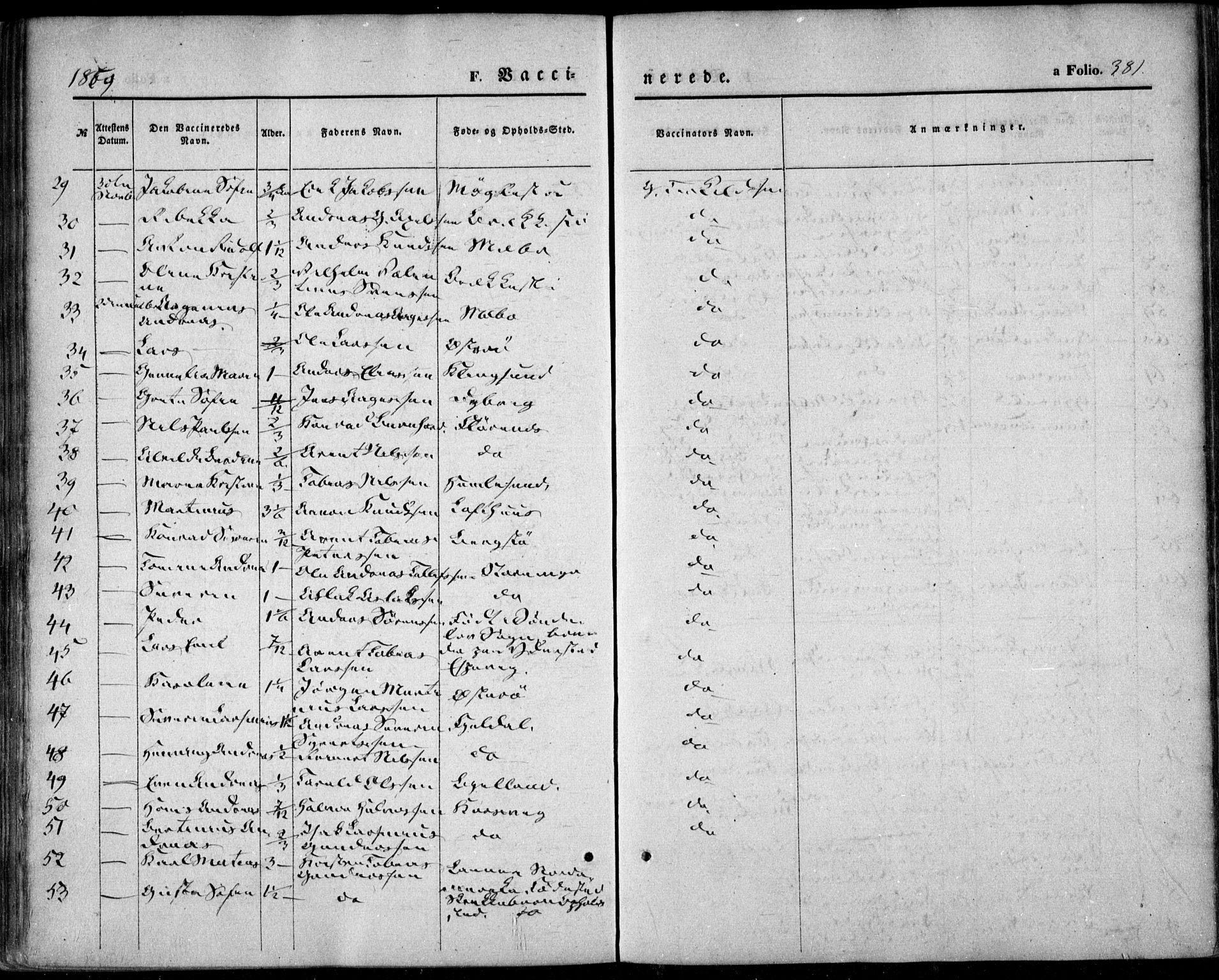 Vestre Moland sokneprestkontor, AV/SAK-1111-0046/F/Fa/Fab/L0007: Parish register (official) no. A 7, 1859-1872, p. 381