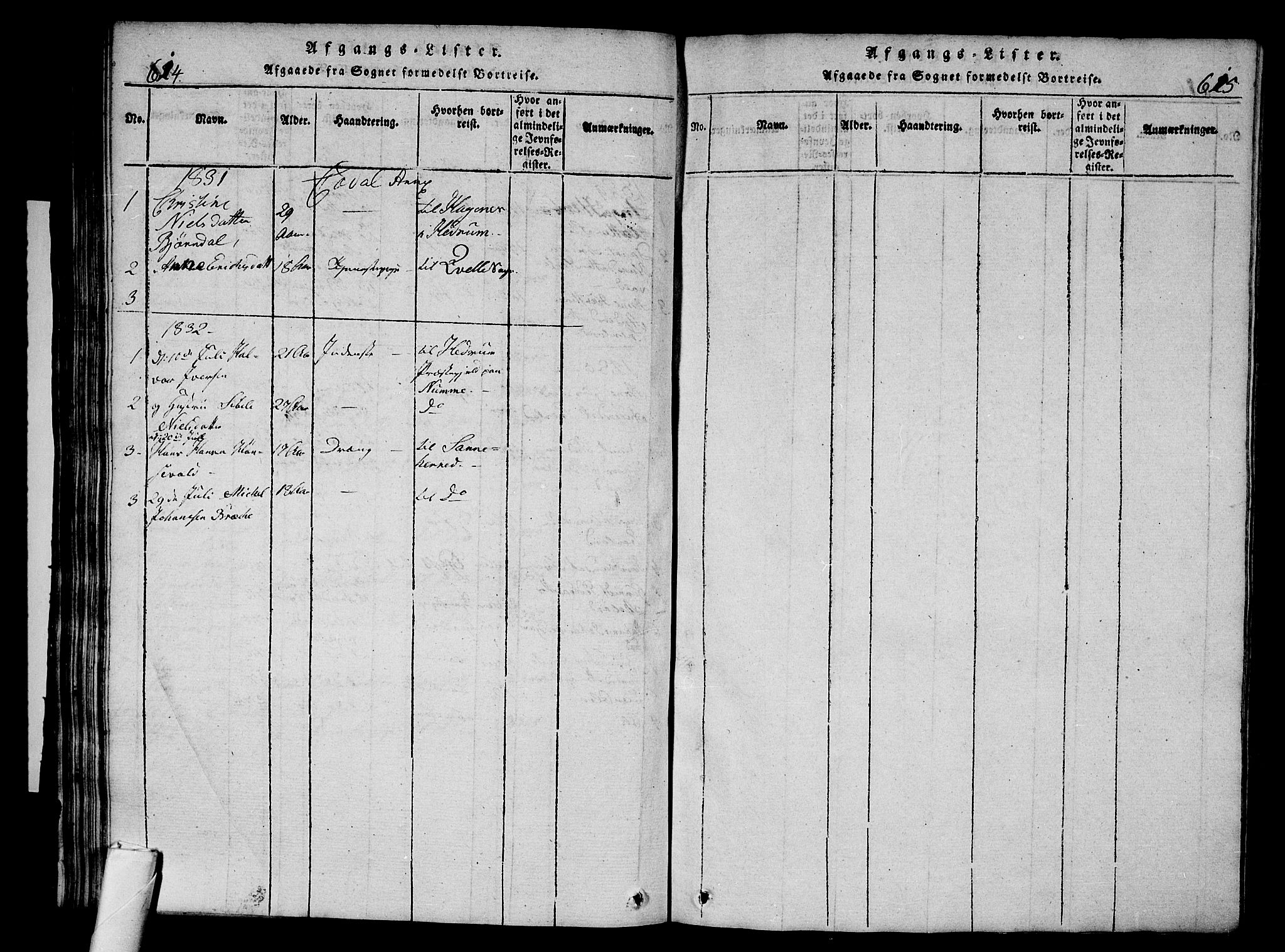 Andebu kirkebøker, AV/SAKO-A-336/G/Ga/L0002: Parish register (copy) no. I 2 /3, 1823-1832, p. 614-615