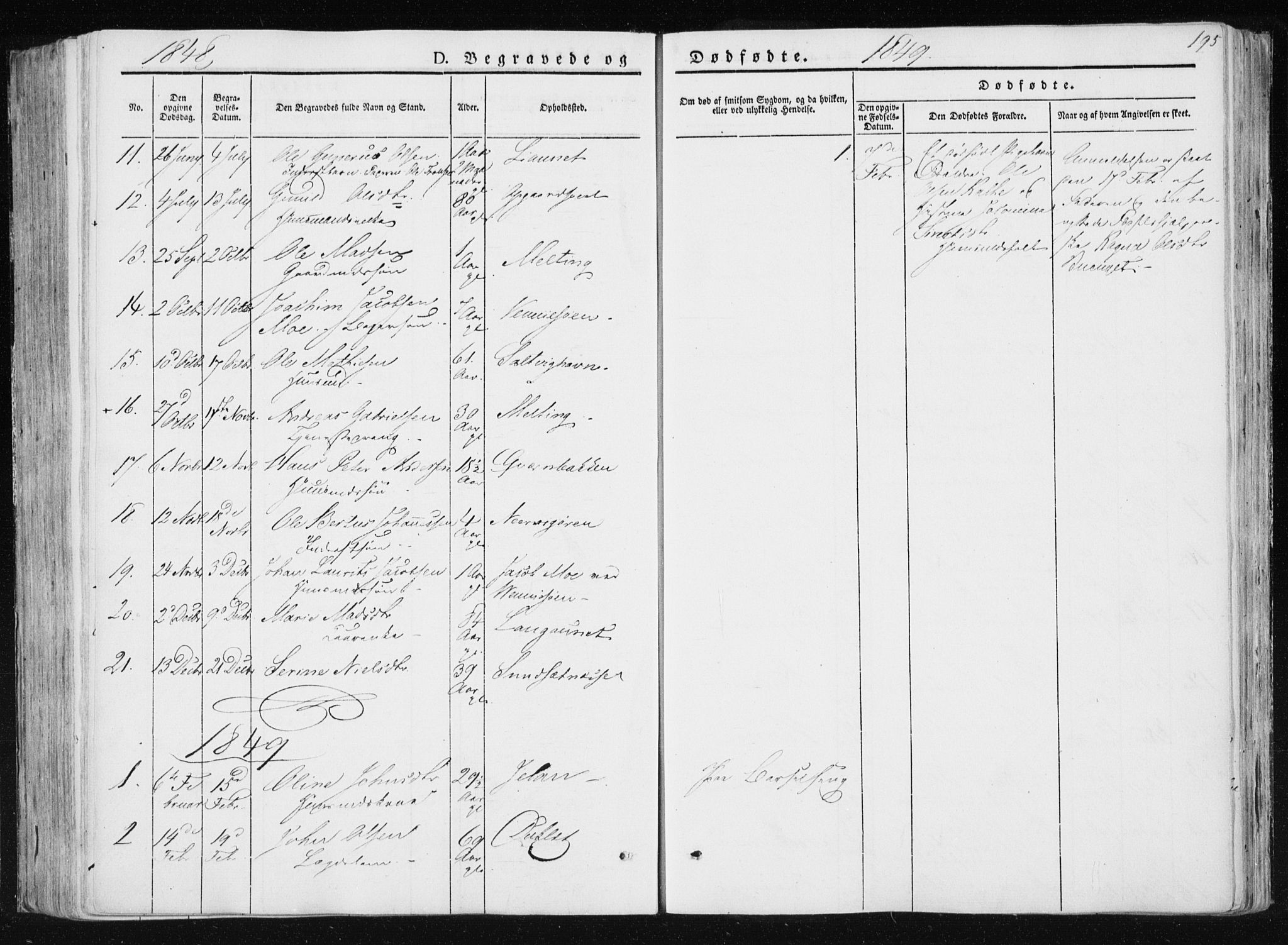 Ministerialprotokoller, klokkerbøker og fødselsregistre - Nord-Trøndelag, AV/SAT-A-1458/733/L0323: Parish register (official) no. 733A02, 1843-1870, p. 195