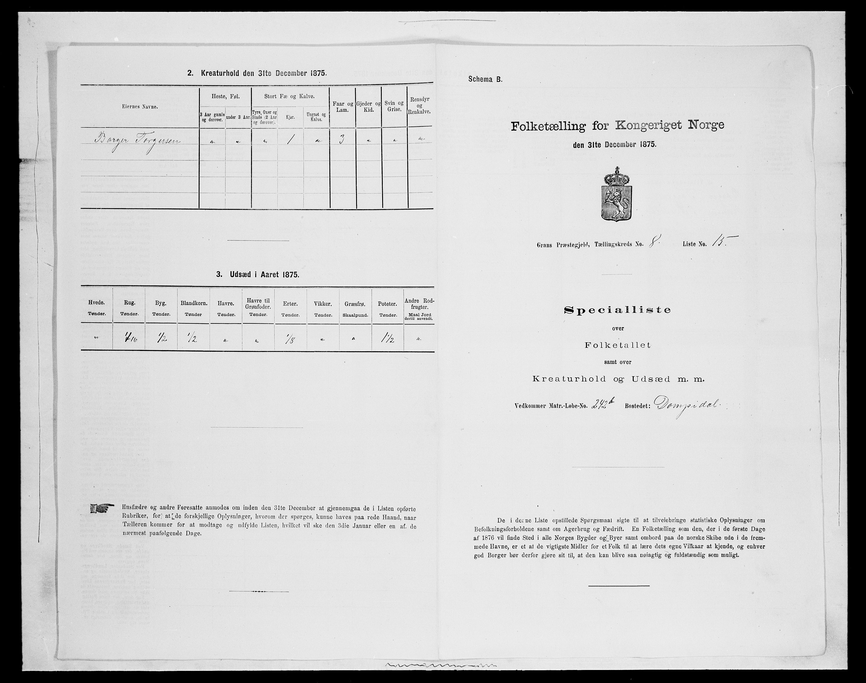 SAH, 1875 census for 0534P Gran, 1875, p. 1509