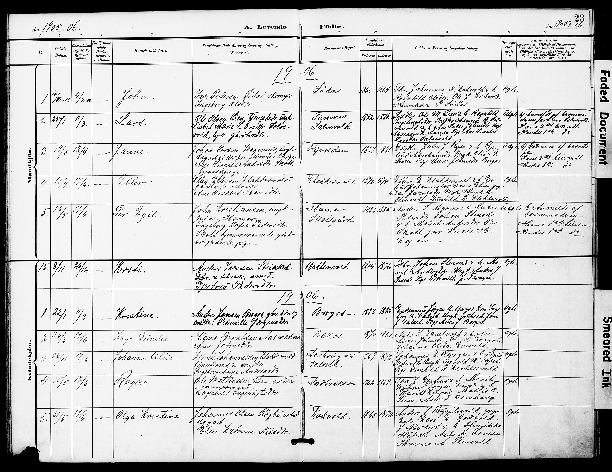 Ministerialprotokoller, klokkerbøker og fødselsregistre - Sør-Trøndelag, SAT/A-1456/683/L0950: Parish register (copy) no. 683C02, 1897-1918, p. 23