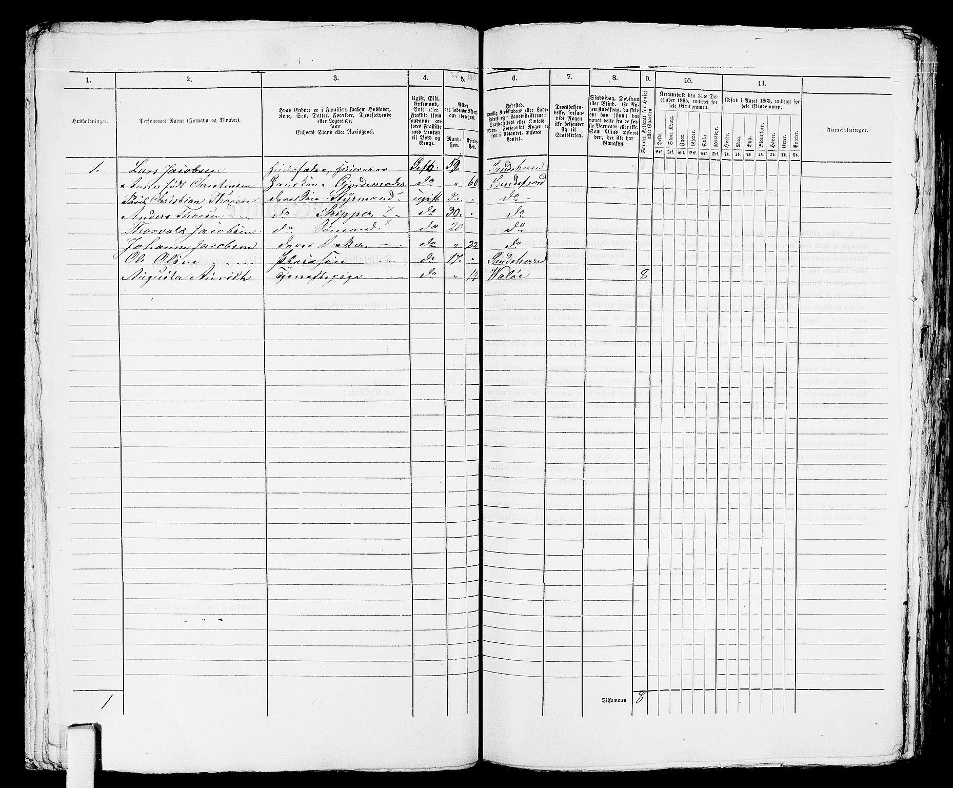 RA, 1865 census for Sandeherred/Sandefjord, 1865, p. 90