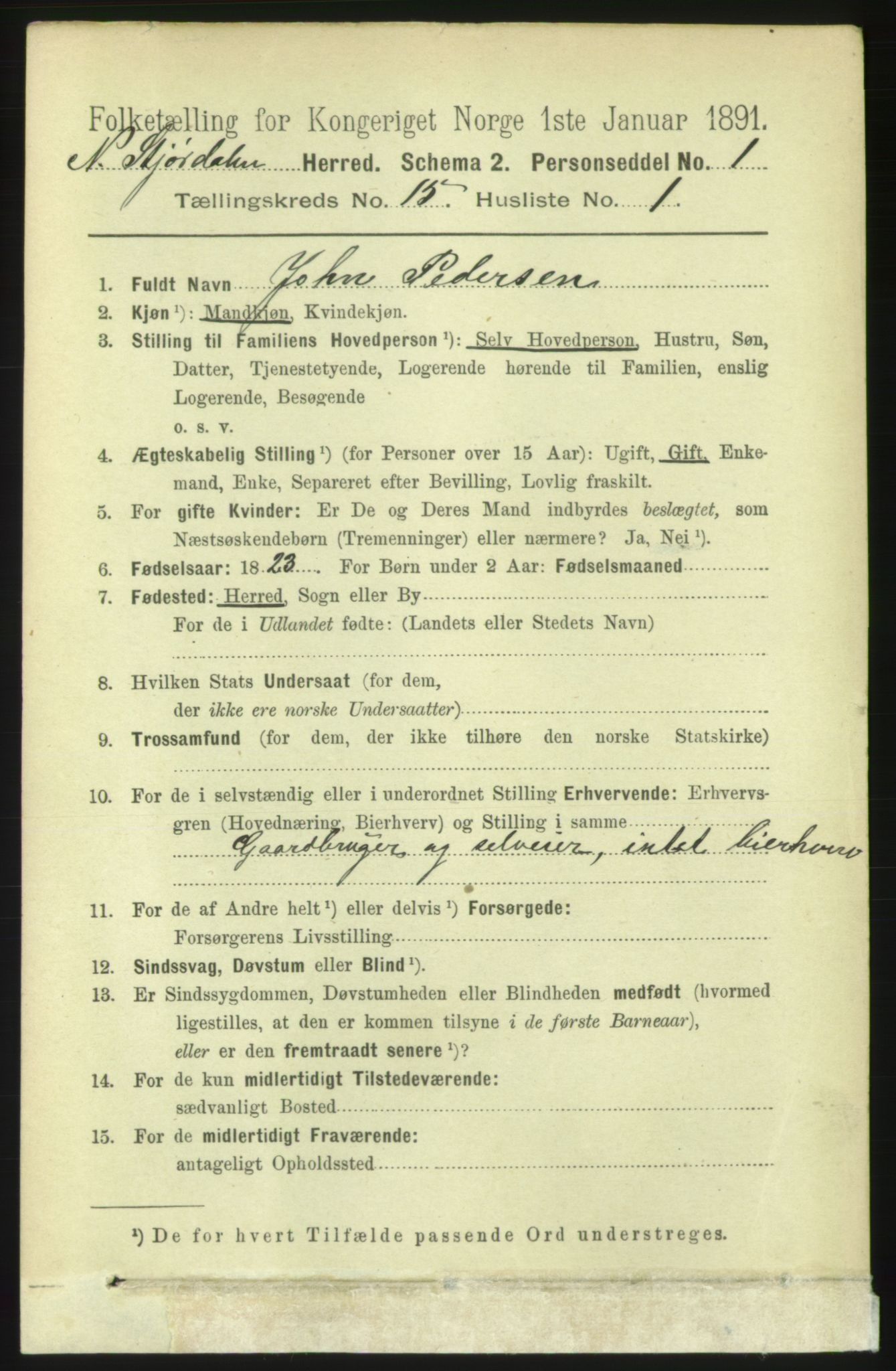 RA, 1891 census for 1714 Nedre Stjørdal, 1891, p. 7081