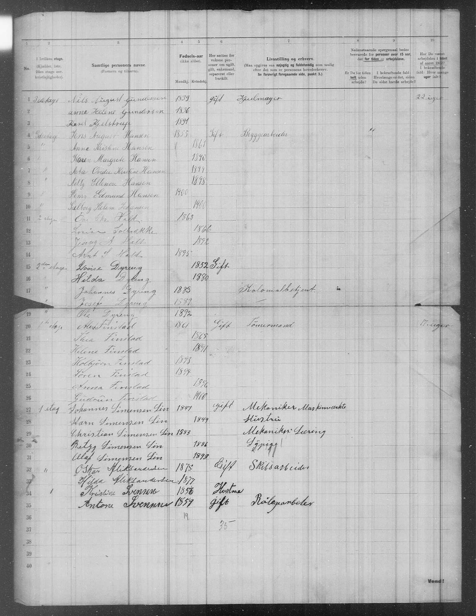 OBA, Municipal Census 1902 for Kristiania, 1902, p. 1533