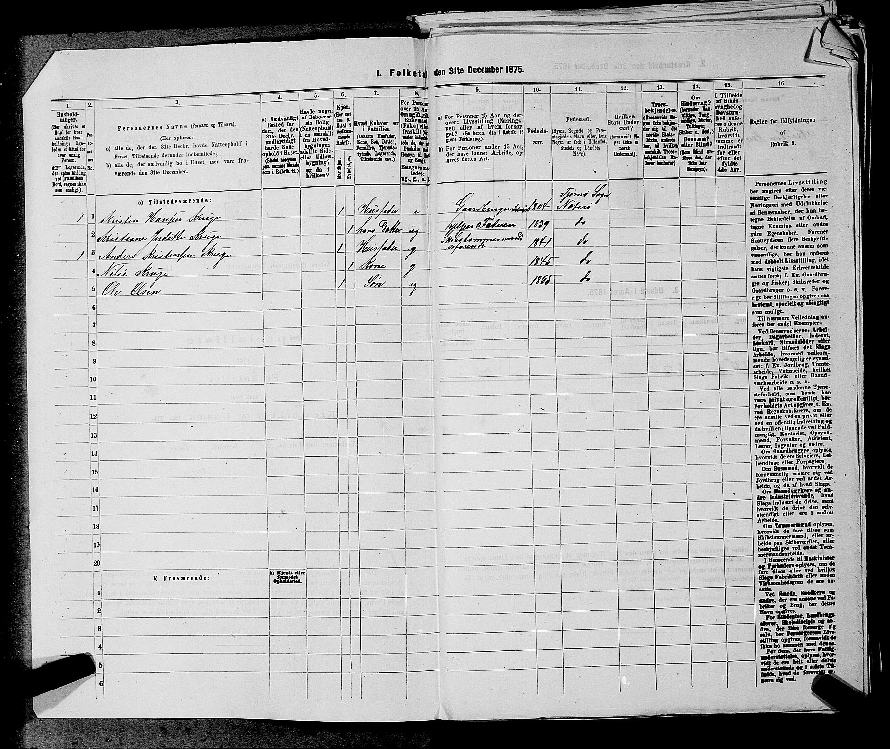 SAKO, 1875 census for 0722P Nøtterøy, 1875, p. 3033