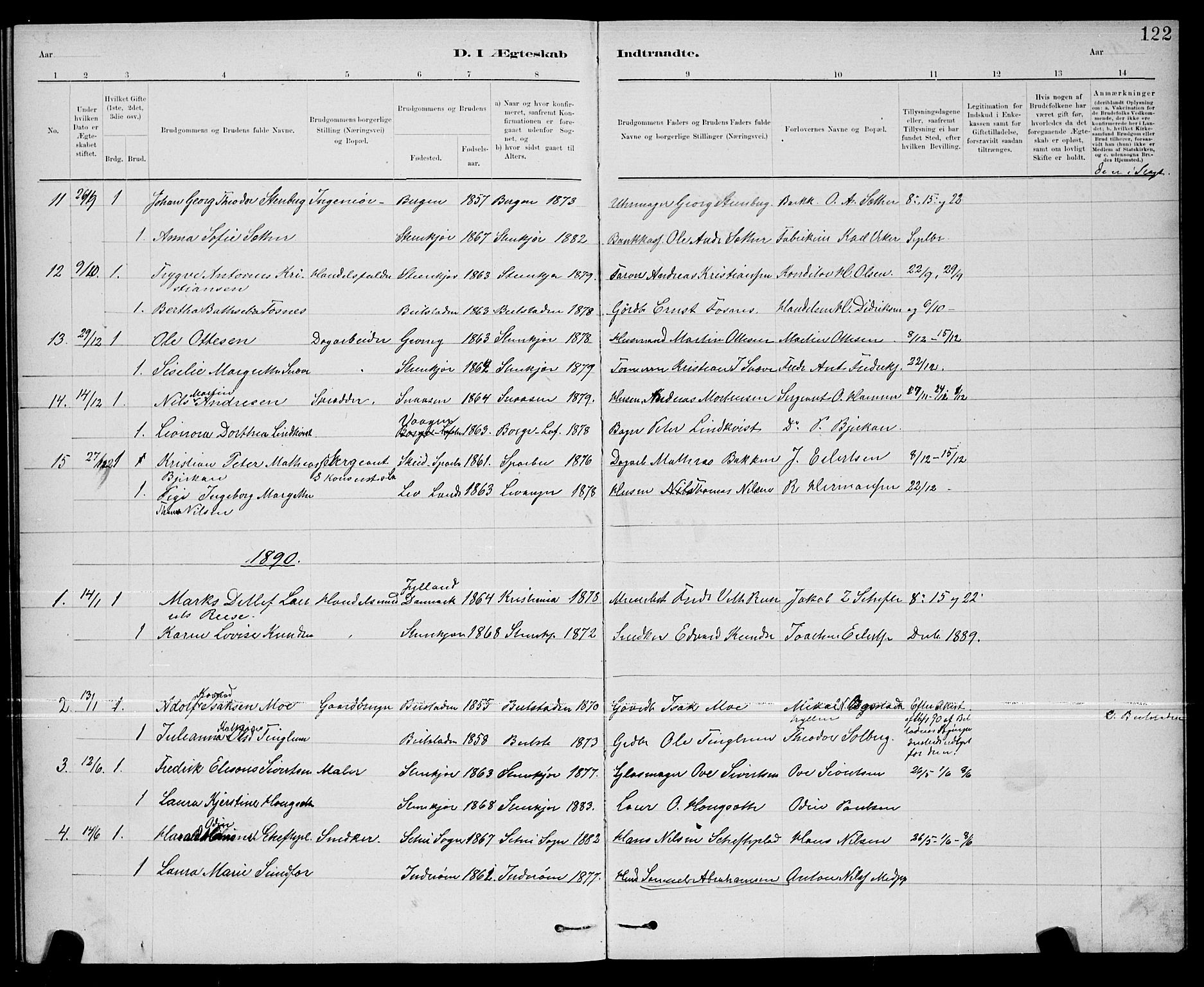 Ministerialprotokoller, klokkerbøker og fødselsregistre - Nord-Trøndelag, SAT/A-1458/739/L0374: Parish register (copy) no. 739C02, 1883-1898, p. 122