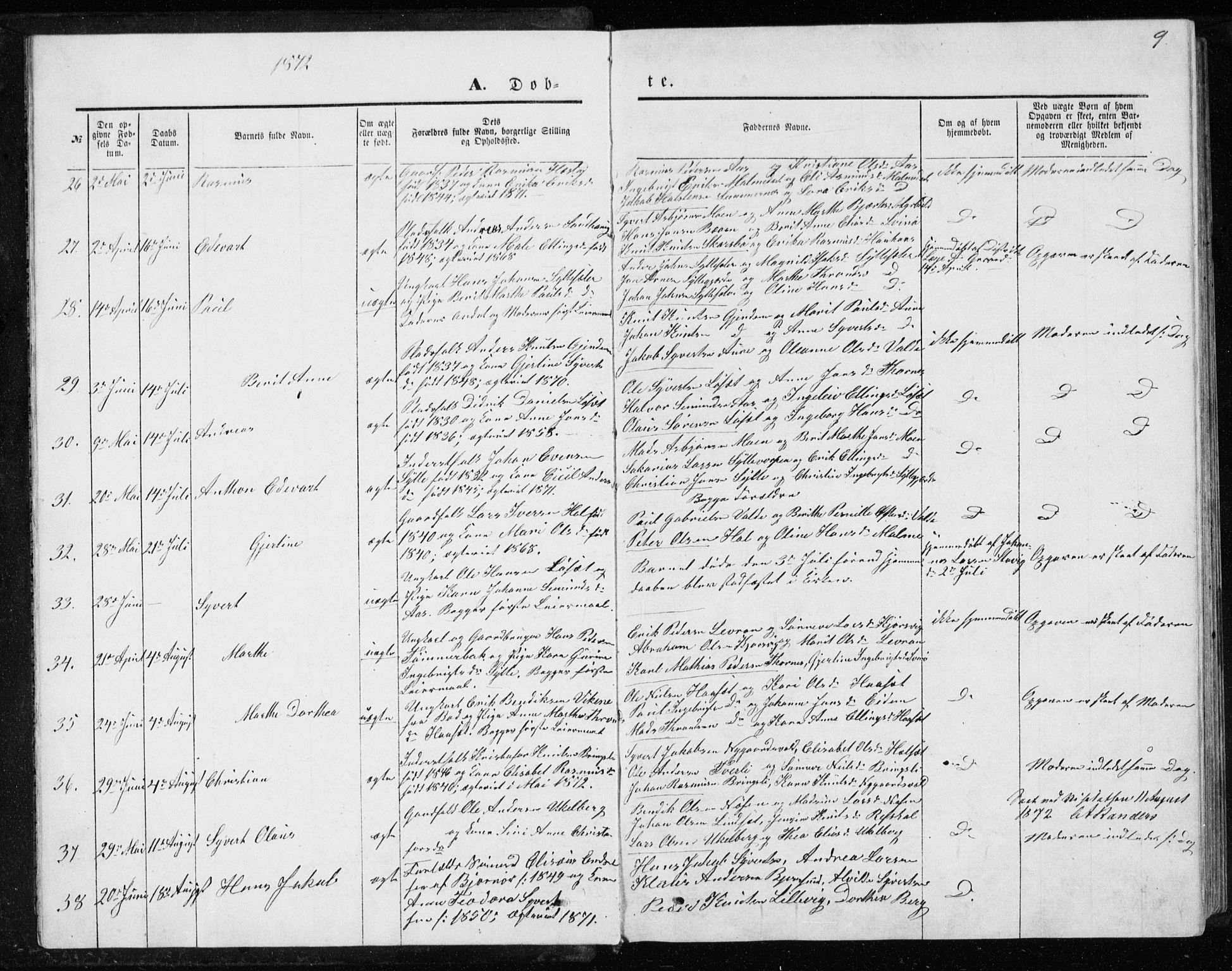 Ministerialprotokoller, klokkerbøker og fødselsregistre - Møre og Romsdal, SAT/A-1454/565/L0754: Parish register (copy) no. 565C03, 1870-1896, p. 9