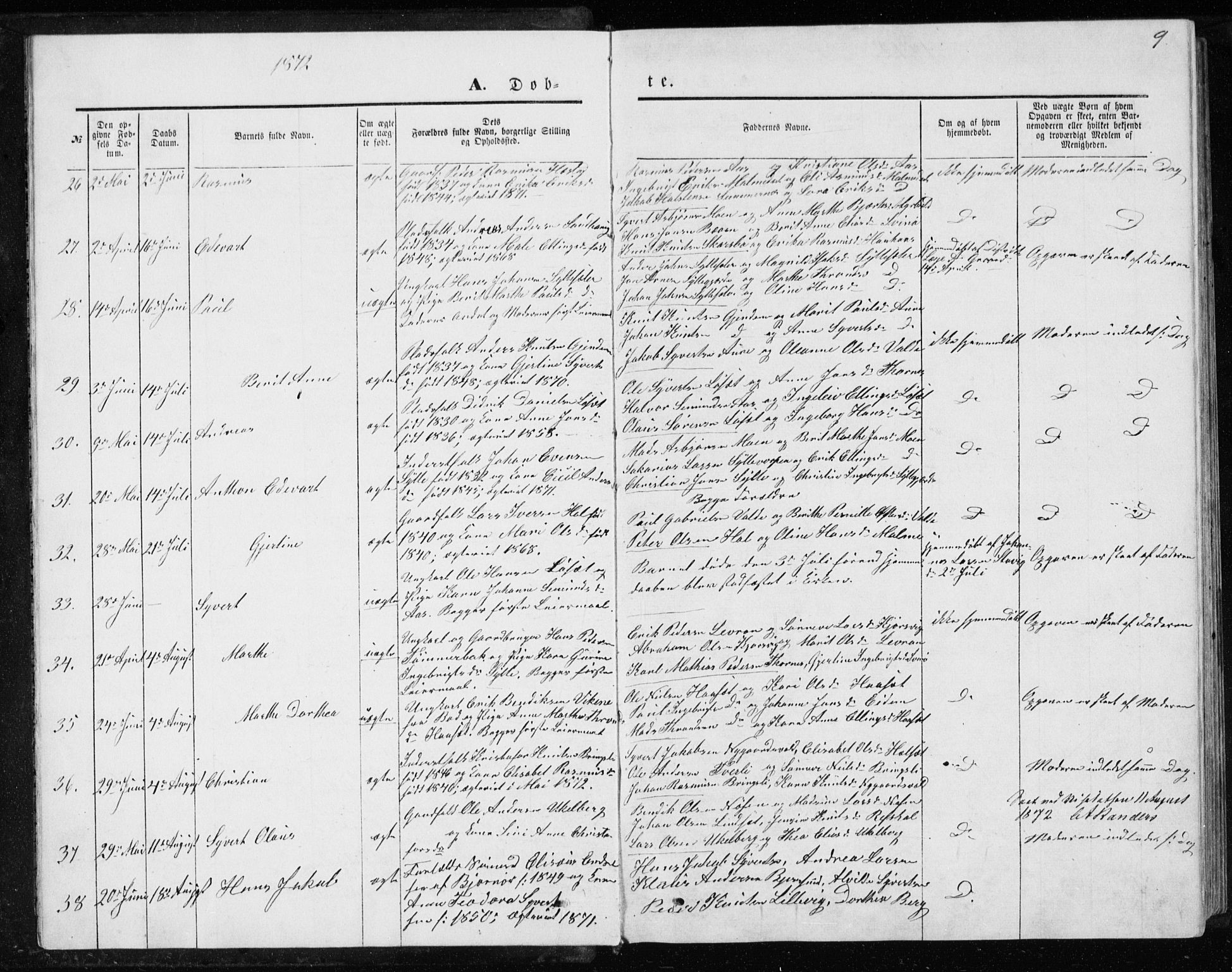 Ministerialprotokoller, klokkerbøker og fødselsregistre - Møre og Romsdal, AV/SAT-A-1454/565/L0754: Parish register (copy) no. 565C03, 1870-1896, p. 9