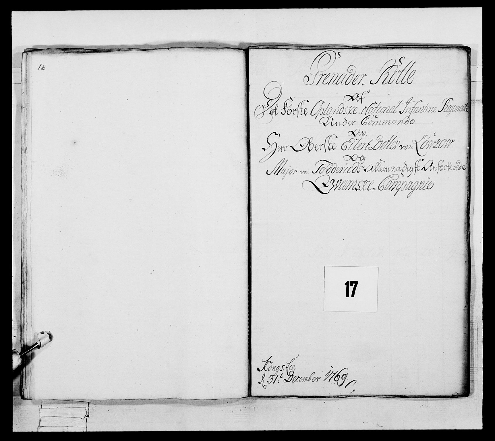 Generalitets- og kommissariatskollegiet, Det kongelige norske kommissariatskollegium, AV/RA-EA-5420/E/Eh/L0057: 1. Opplandske nasjonale infanteriregiment, 1769-1771, p. 299