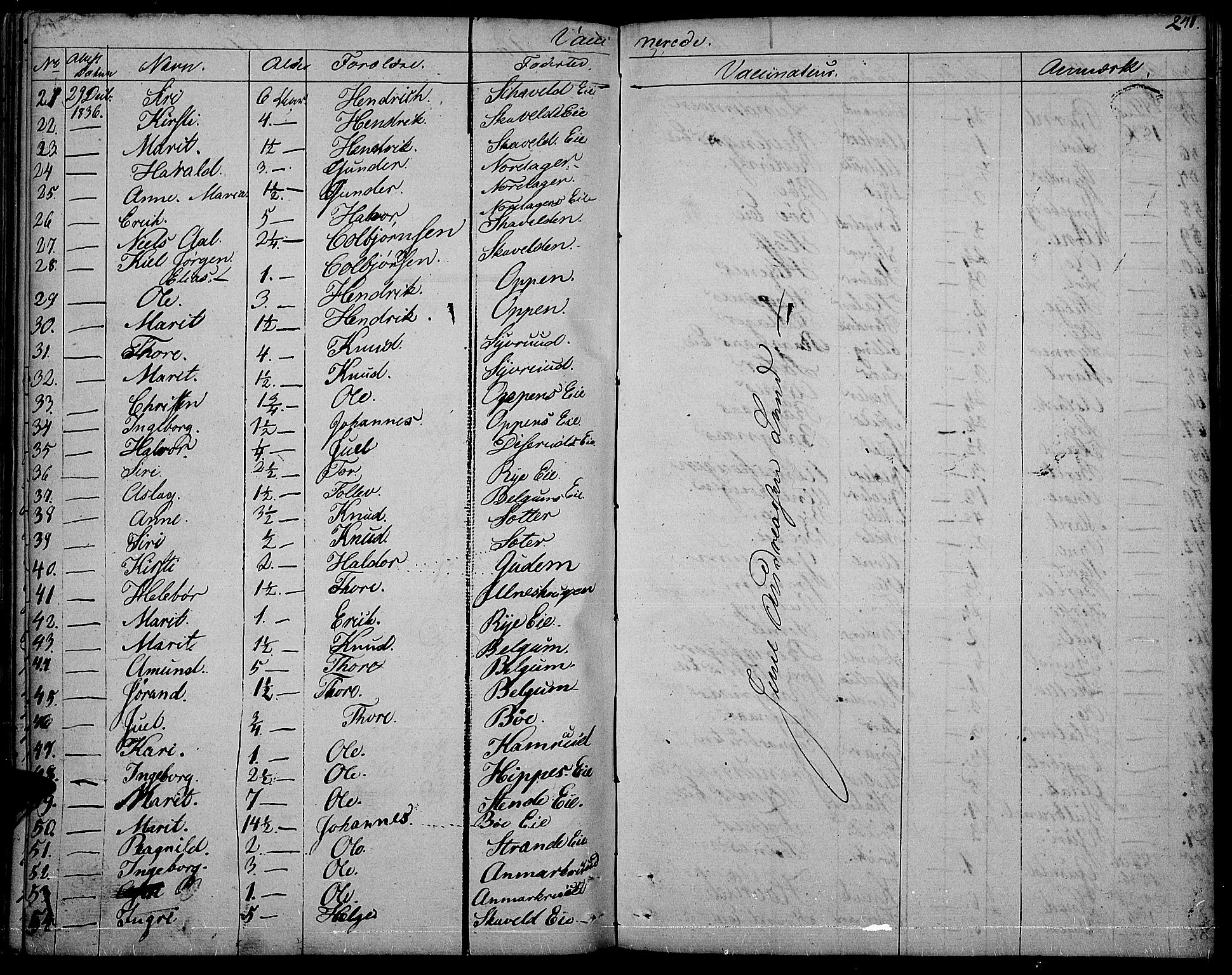 Nord-Aurdal prestekontor, SAH/PREST-132/H/Ha/Haa/L0003: Parish register (official) no. 3, 1828-1841, p. 241