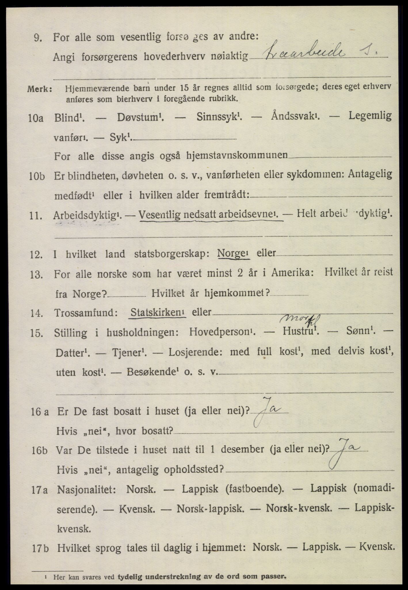 SAT, 1920 census for Ogndal, 1920, p. 2656