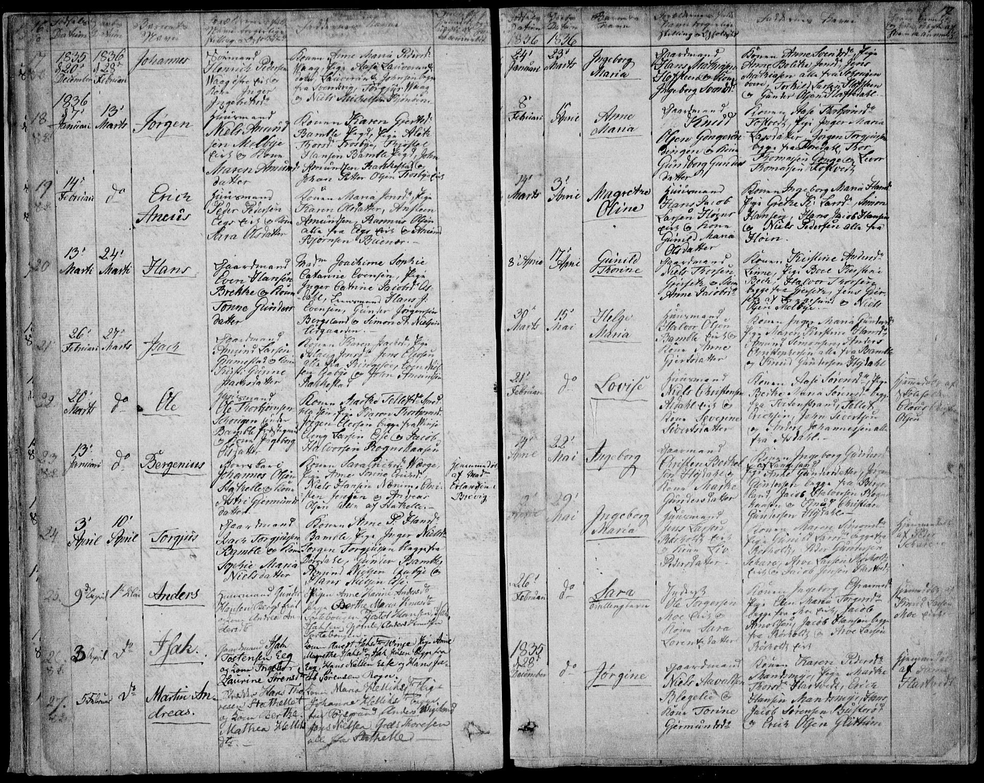 Bamble kirkebøker, SAKO/A-253/F/Fa/L0004: Parish register (official) no. I 4, 1834-1853, p. 16-17