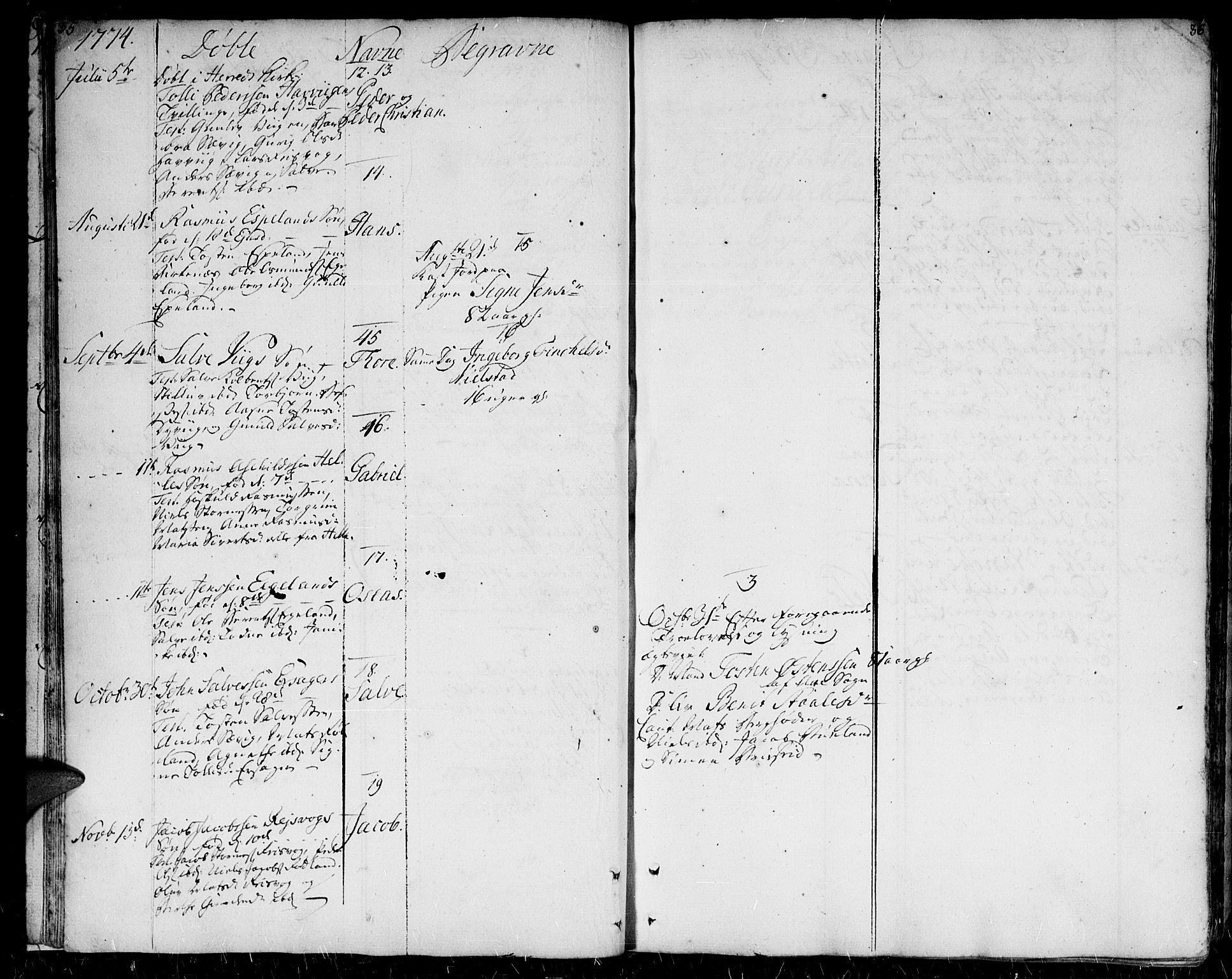 Herad sokneprestkontor, SAK/1111-0018/F/Fa/Faa/L0001: Parish register (official) no. A 1 /2, 1768-1797, p. 35-36