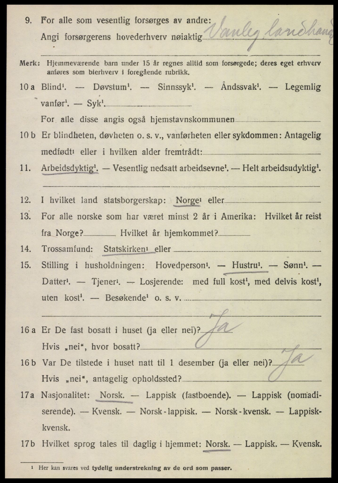 SAT, 1920 census for Frosta, 1920, p. 5155