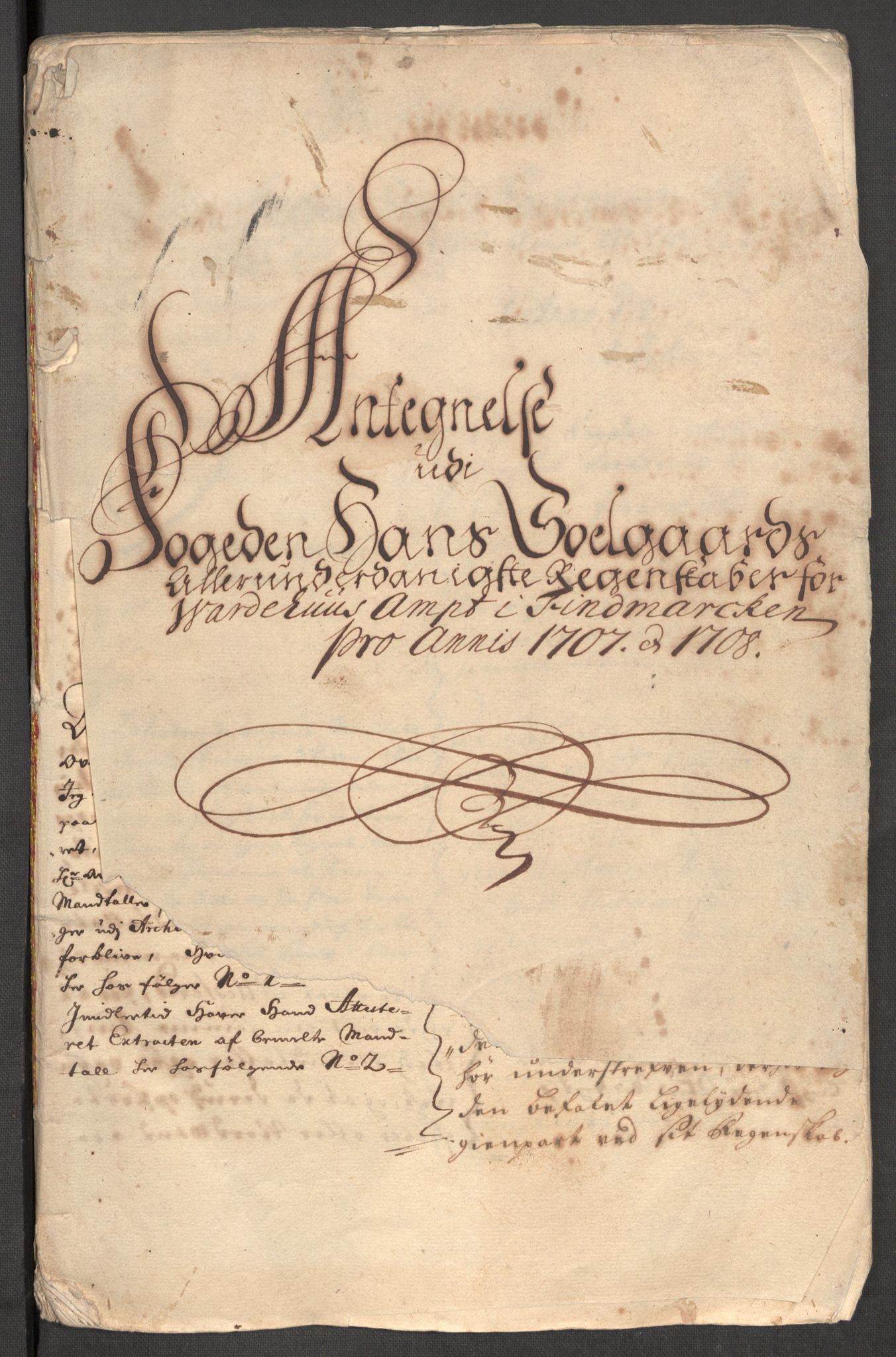 Rentekammeret inntil 1814, Reviderte regnskaper, Fogderegnskap, AV/RA-EA-4092/R69/L4854: Fogderegnskap Finnmark/Vardøhus, 1707-1708, p. 241