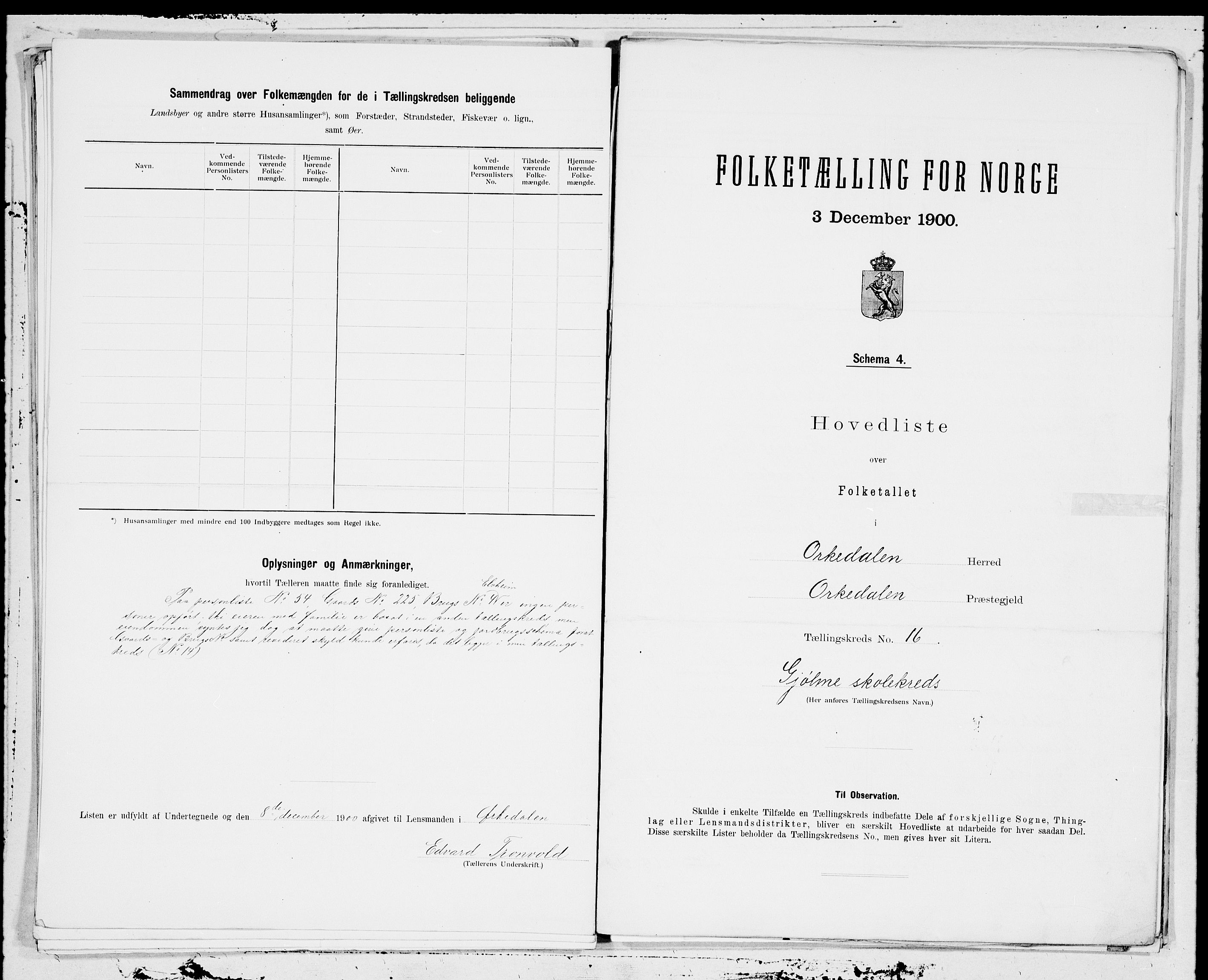 SAT, 1900 census for Orkdal, 1900, p. 32