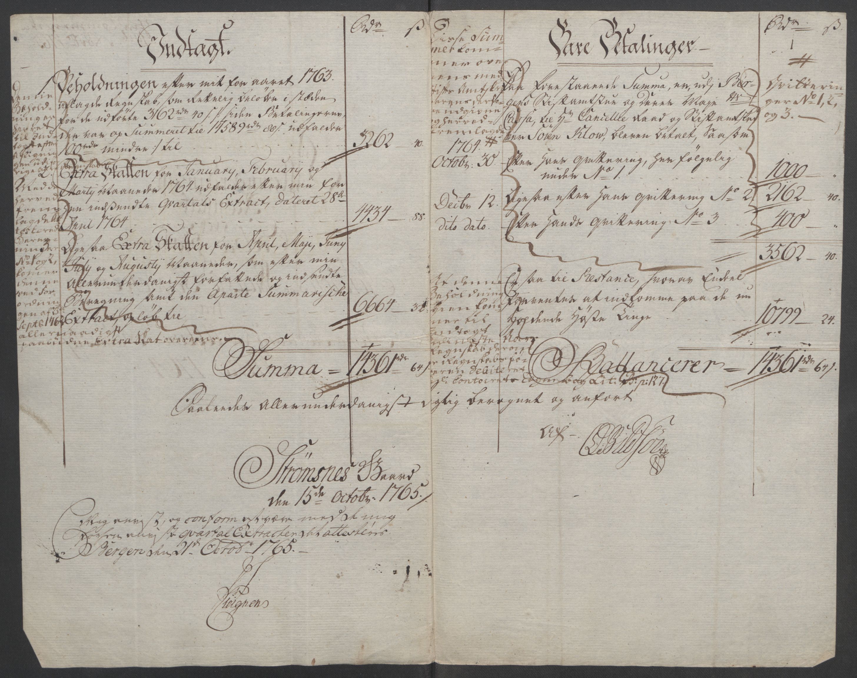 Rentekammeret inntil 1814, Reviderte regnskaper, Fogderegnskap, RA/EA-4092/R51/L3303: Ekstraskatten Nordhordland og Voss, 1762-1772, p. 74
