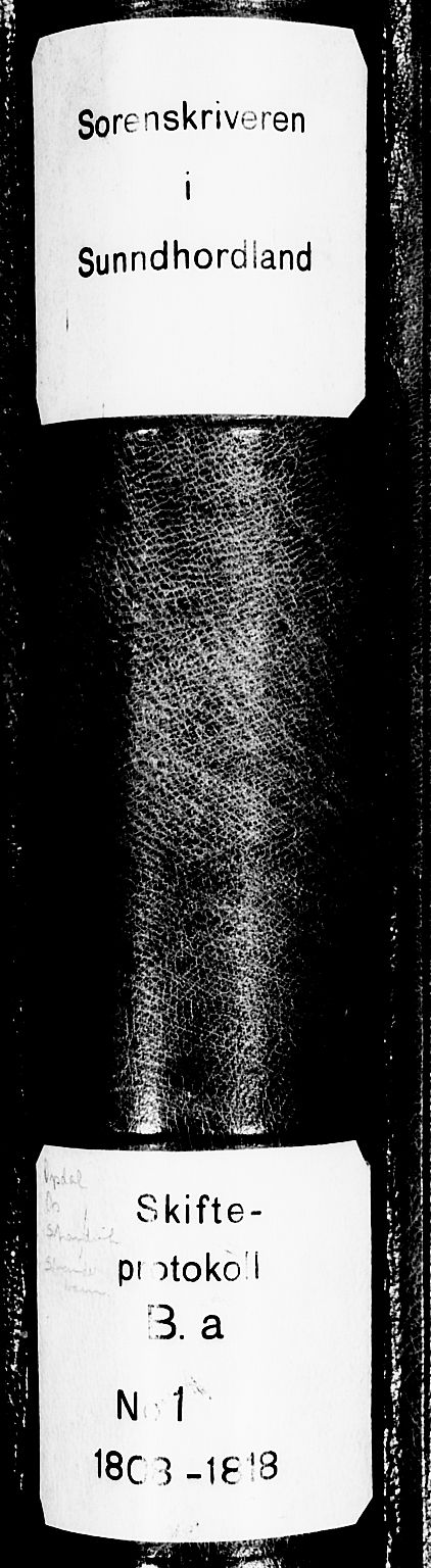 Sunnhordland sorenskrivar, AV/SAB-A-2401/1/H/Ha/Hab/L0001: Skifteprotokollar. Opdal, Os, Strandvik og Strandebarm. Register i protokoll, 1808-1818