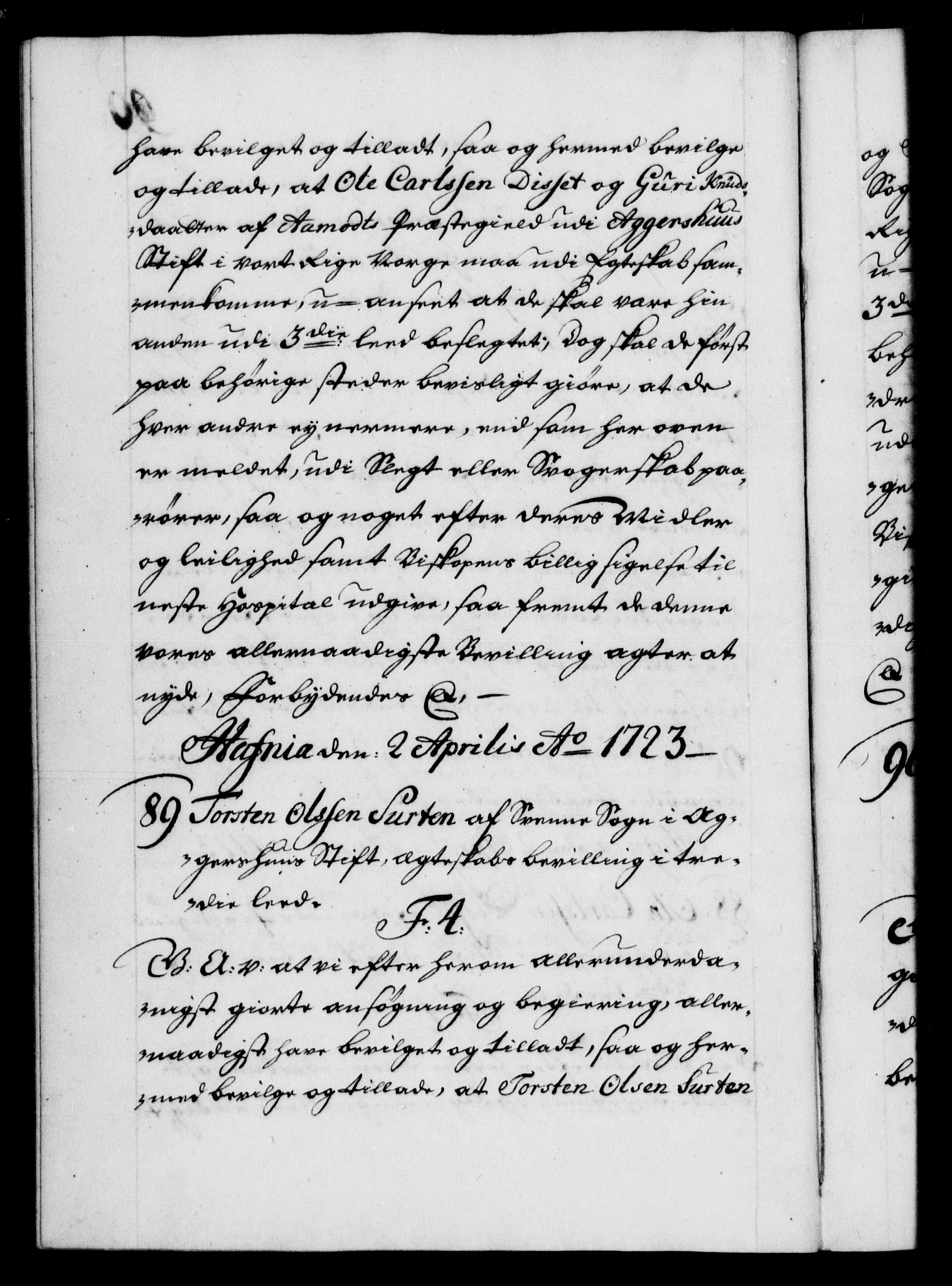 Danske Kanselli 1572-1799, AV/RA-EA-3023/F/Fc/Fca/Fcaa/L0024: Norske registre, 1723-1725, p. 90b