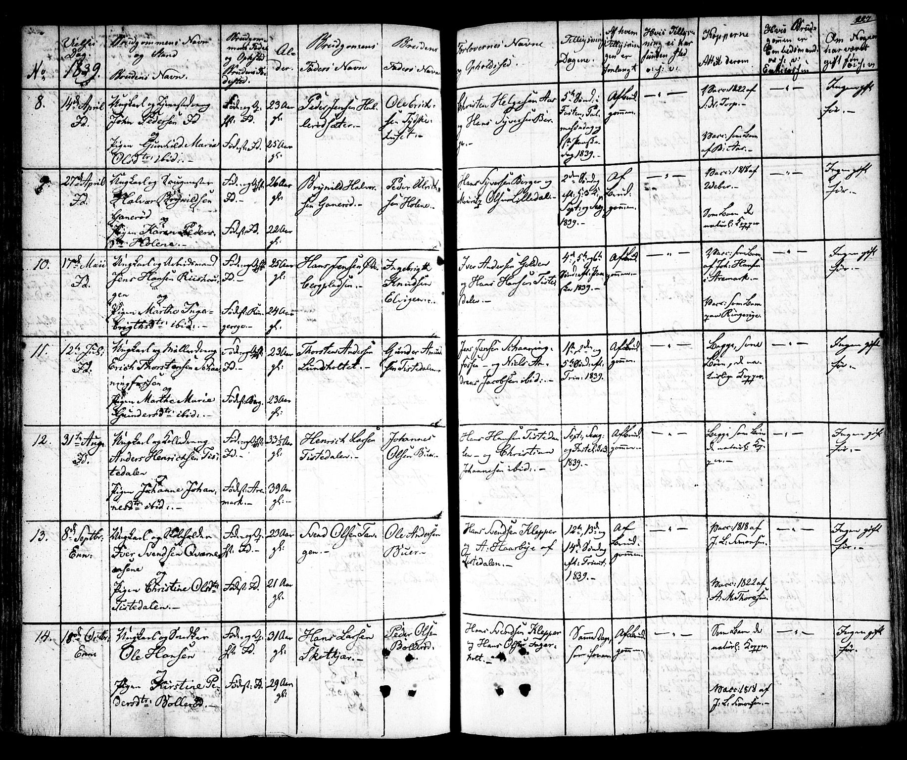 Idd prestekontor Kirkebøker, SAO/A-10911/F/Fc/L0003: Parish register (official) no. III 3, 1832-1847, p. 227