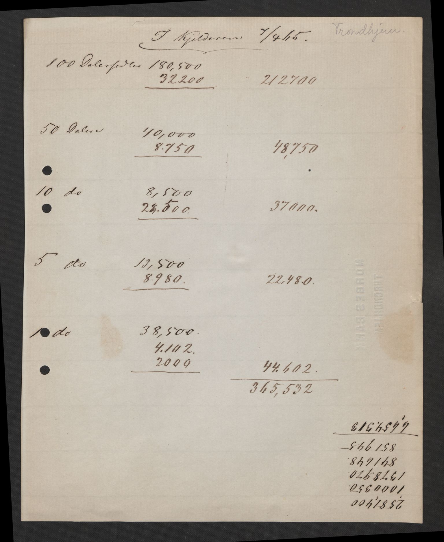 Norges Bank, Direksjonsarkivet I, AV/RA-S-3160/E/L0032: Hovedsetet, 1821-1921, p. 134