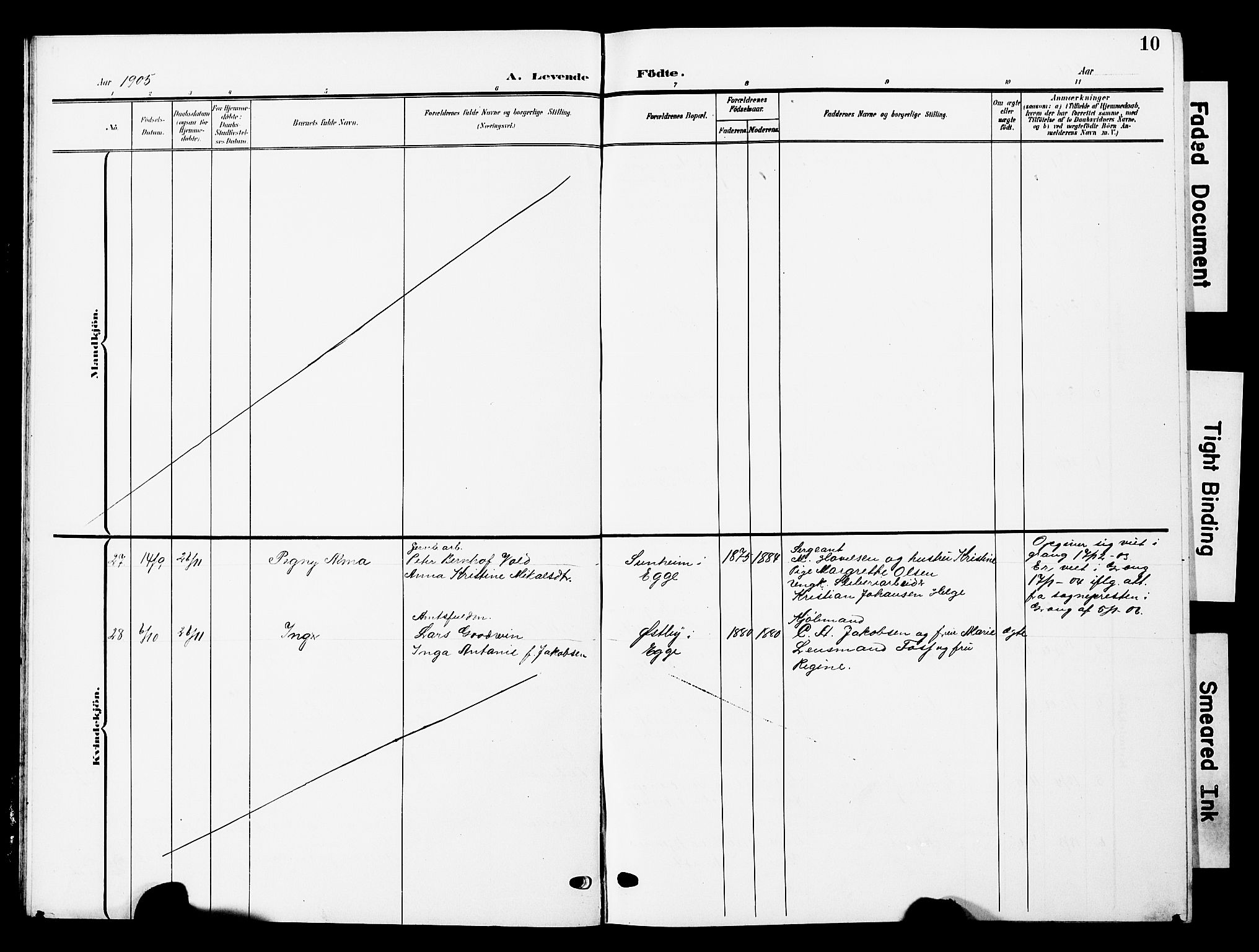 Ministerialprotokoller, klokkerbøker og fødselsregistre - Nord-Trøndelag, AV/SAT-A-1458/740/L0381: Parish register (copy) no. 740C02, 1903-1914, p. 10