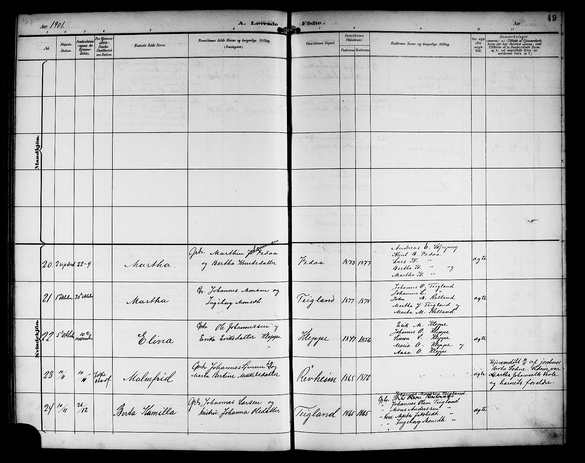 Haus sokneprestembete, AV/SAB-A-75601/H/Hab: Parish register (copy) no. C 3, 1893-1906, p. 49