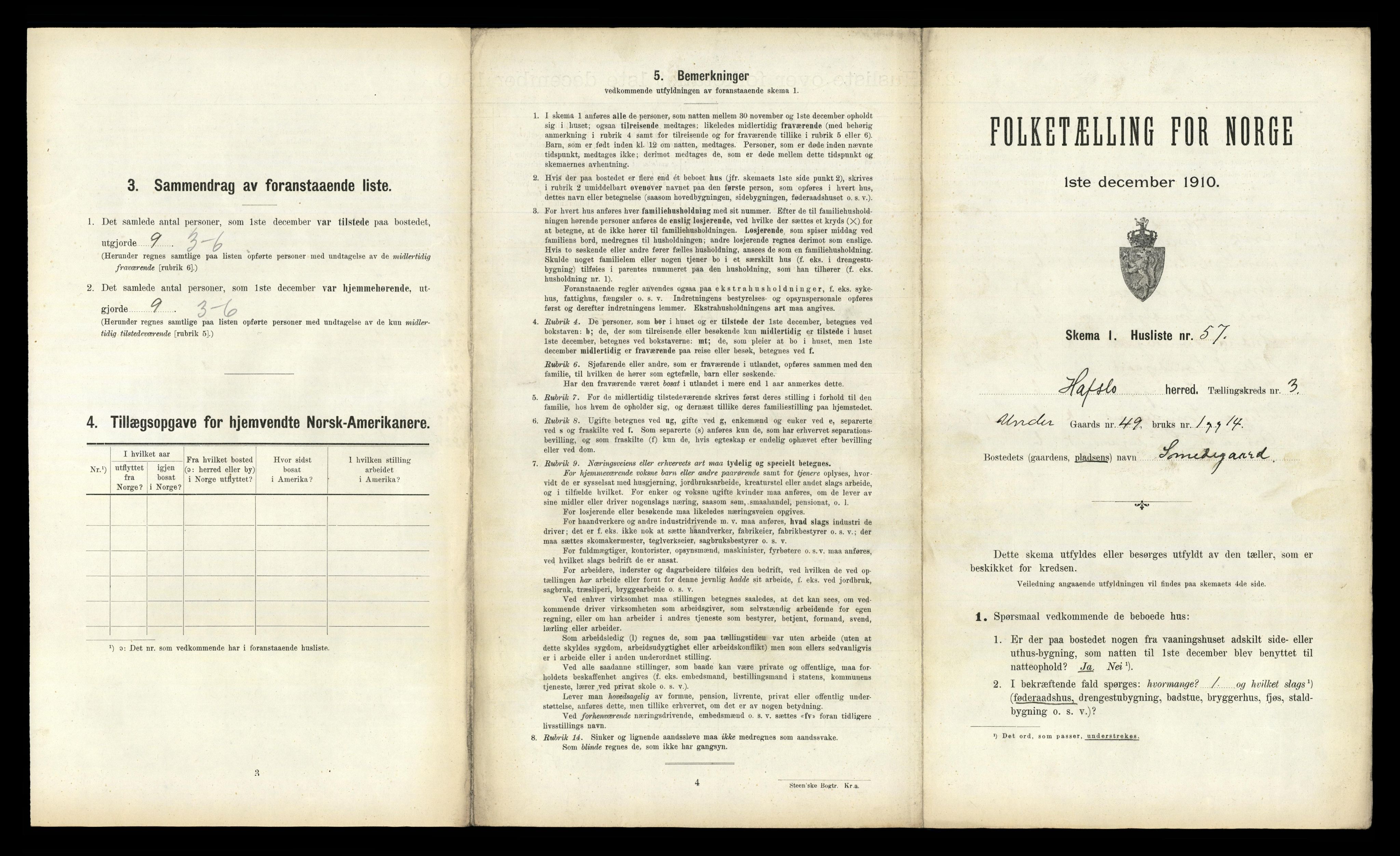 RA, 1910 census for Hafslo, 1910, p. 319