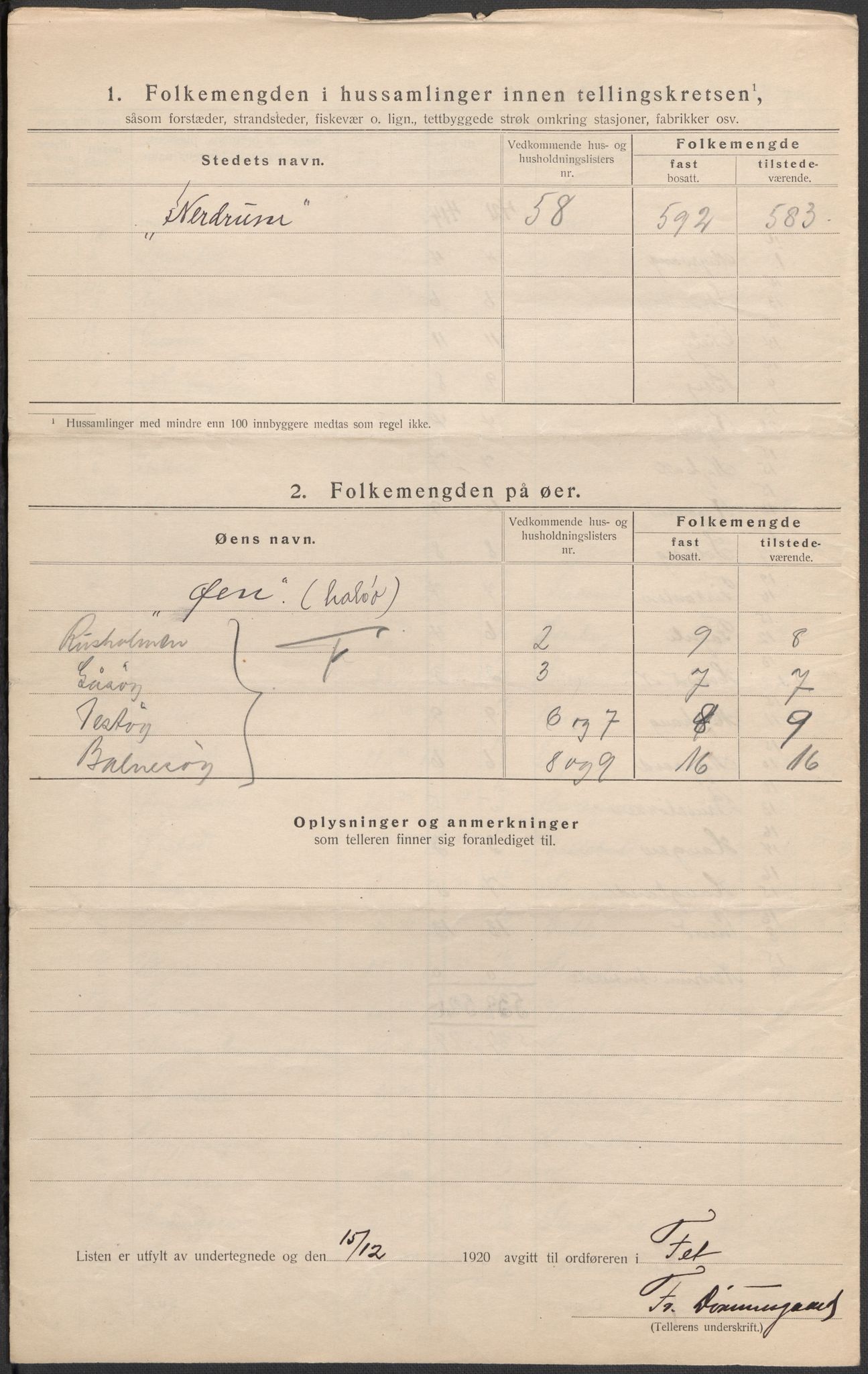 SAO, 1920 census for Fet, 1920, p. 13