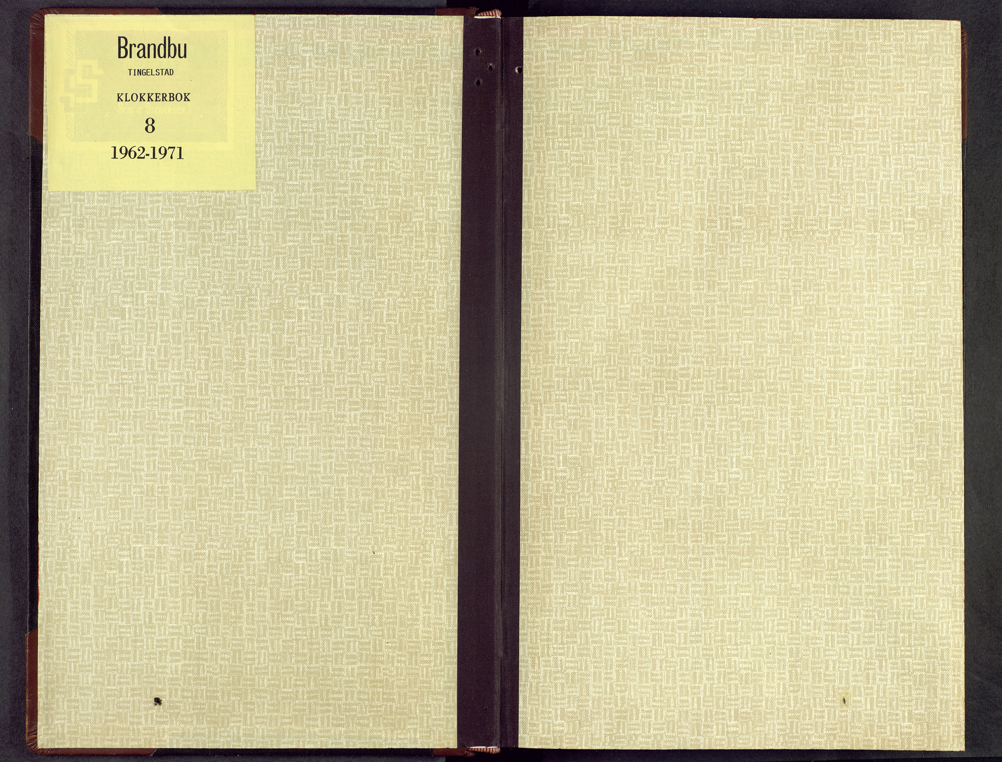 Brandbu prestekontor, SAH/PREST-114/H/Ha/Hab/L0008: Parish register (copy) no. 8, 1962-1971
