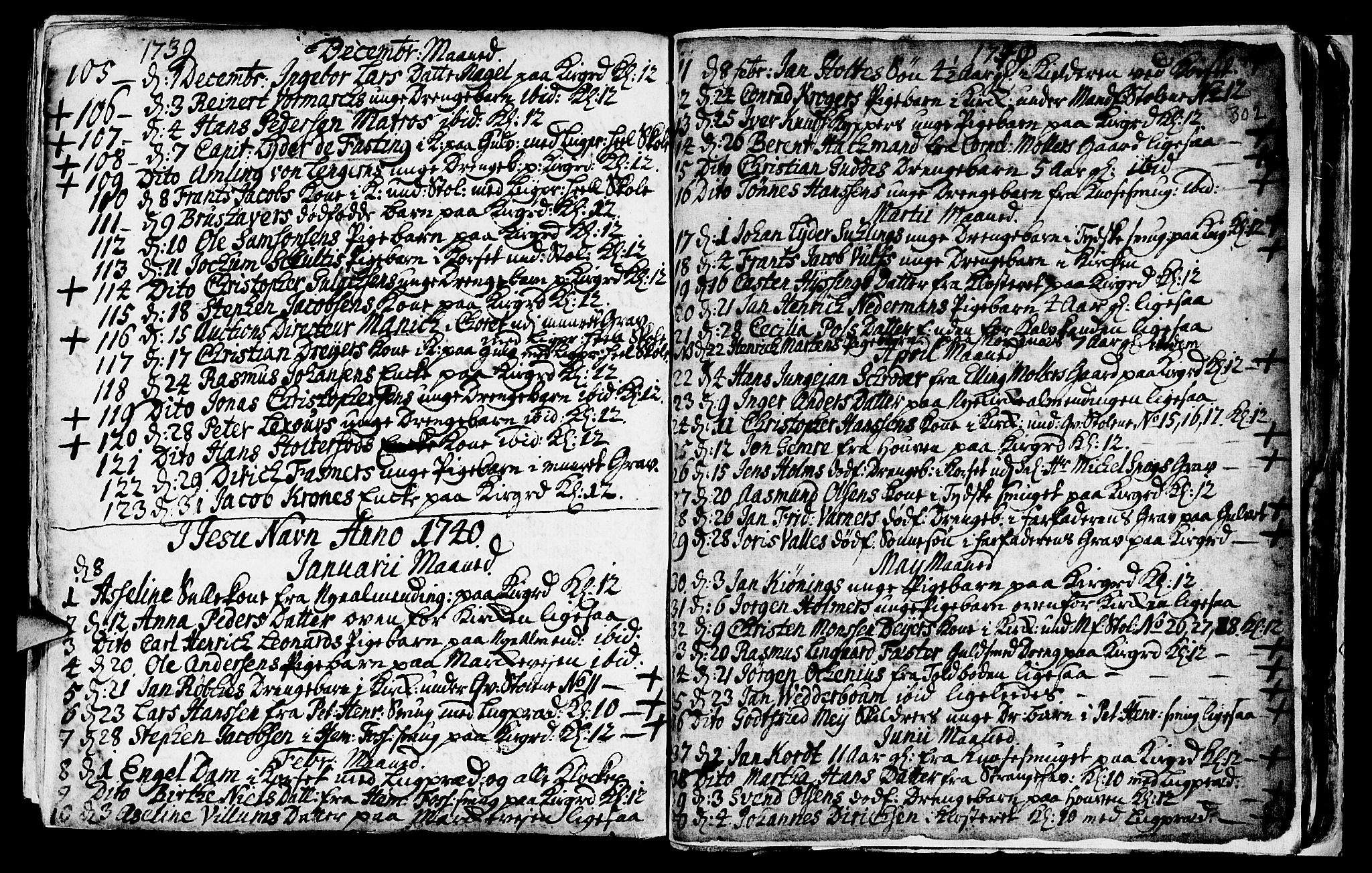 Nykirken Sokneprestembete, AV/SAB-A-77101/H/Haa/L0009: Parish register (official) no. A 9, 1689-1759, p. 302