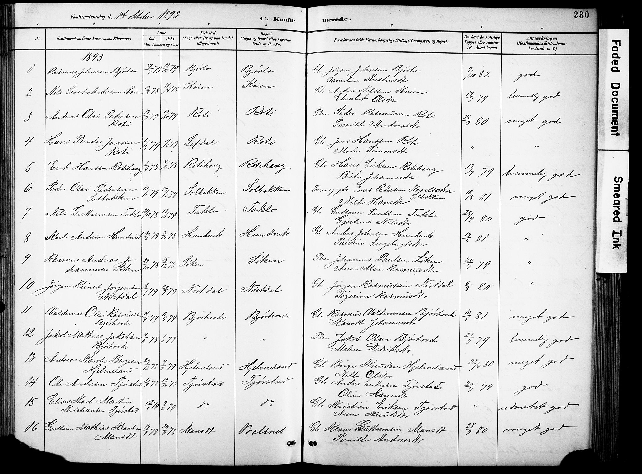 Eid sokneprestembete, AV/SAB-A-82301/H/Hab/Habb/L0002: Parish register (copy) no. B 2, 1882-1907, p. 230