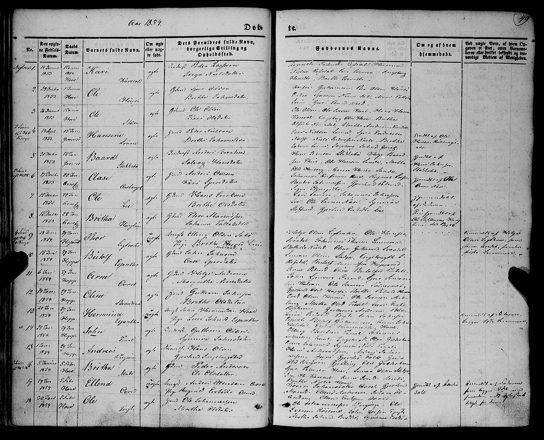 Vik sokneprestembete, AV/SAB-A-81501/H/Haa/Haaa/L0008: Parish register (official) no. A 8, 1846-1865, p. 49