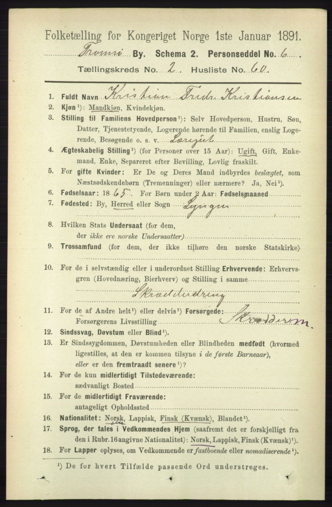 RA, 1891 census for 1902 Tromsø, 1891, p. 2429