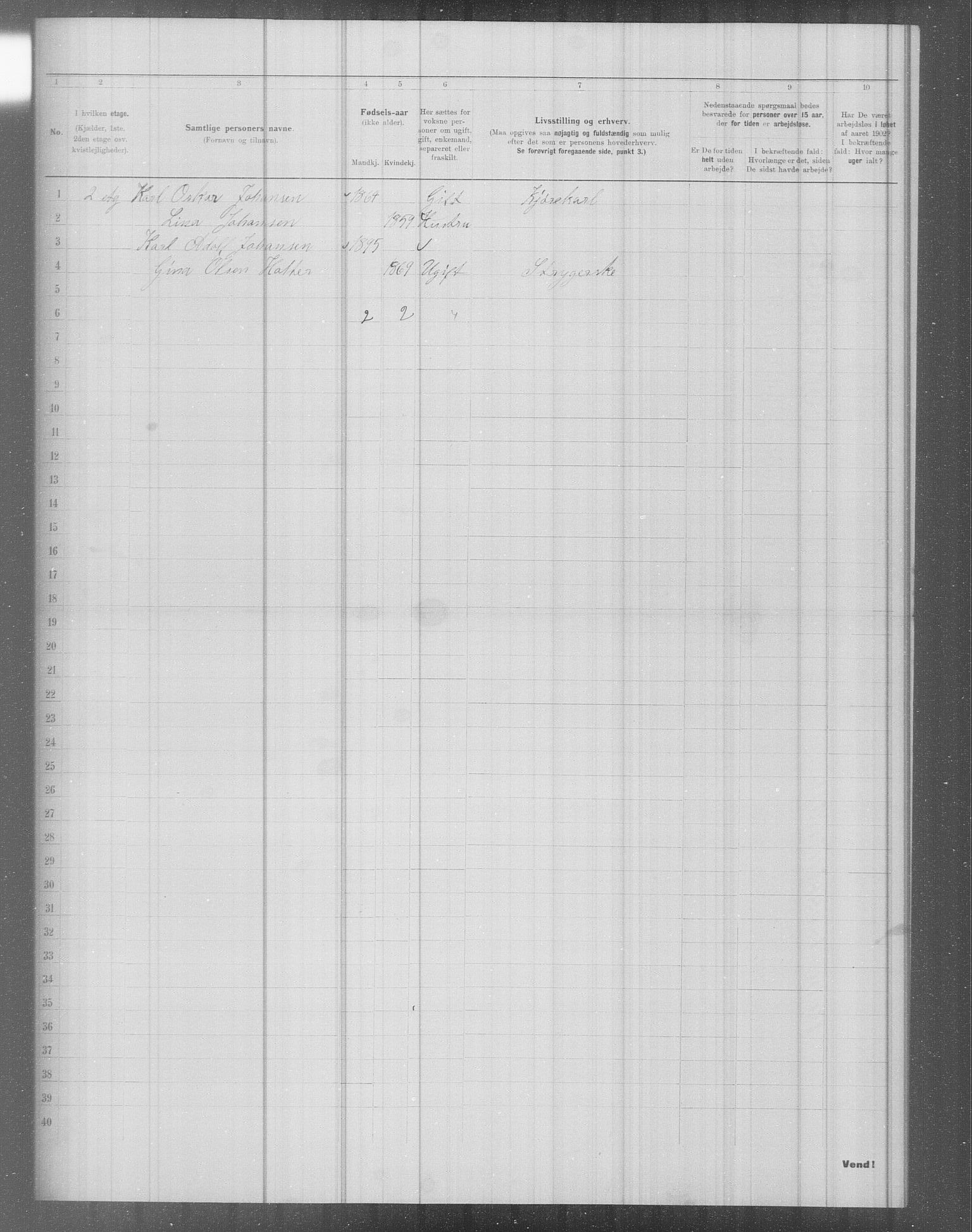 OBA, Municipal Census 1902 for Kristiania, 1902, p. 4563