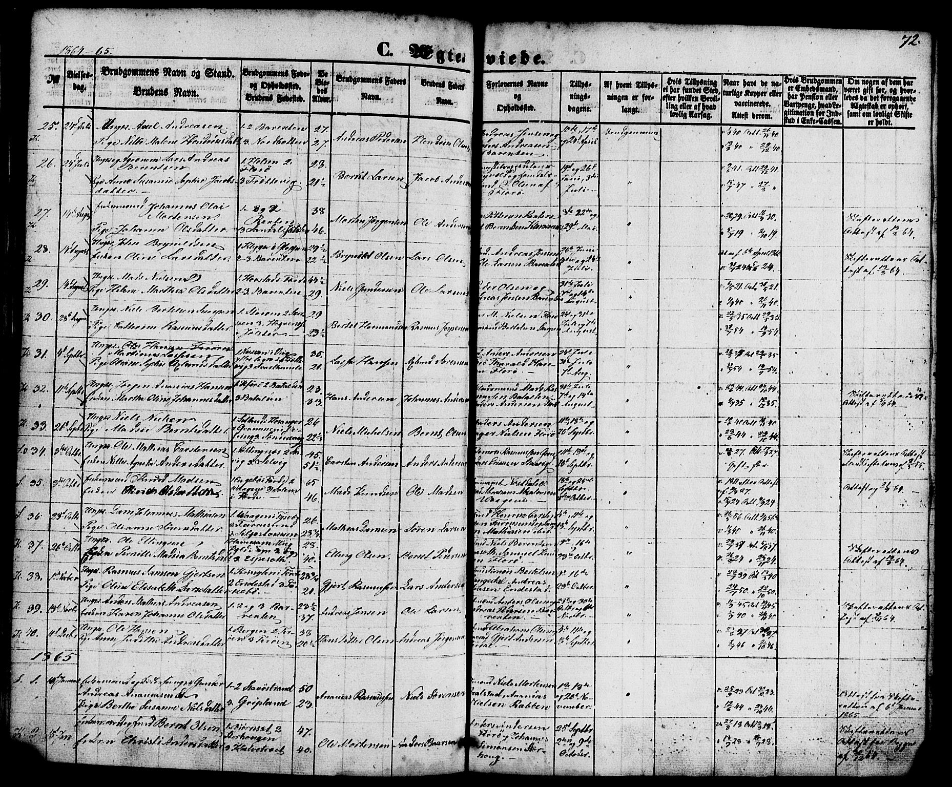 Kinn sokneprestembete, SAB/A-80801/H/Haa/Haaa/L0010: Parish register (official) no. A 10, 1852-1869, p. 72