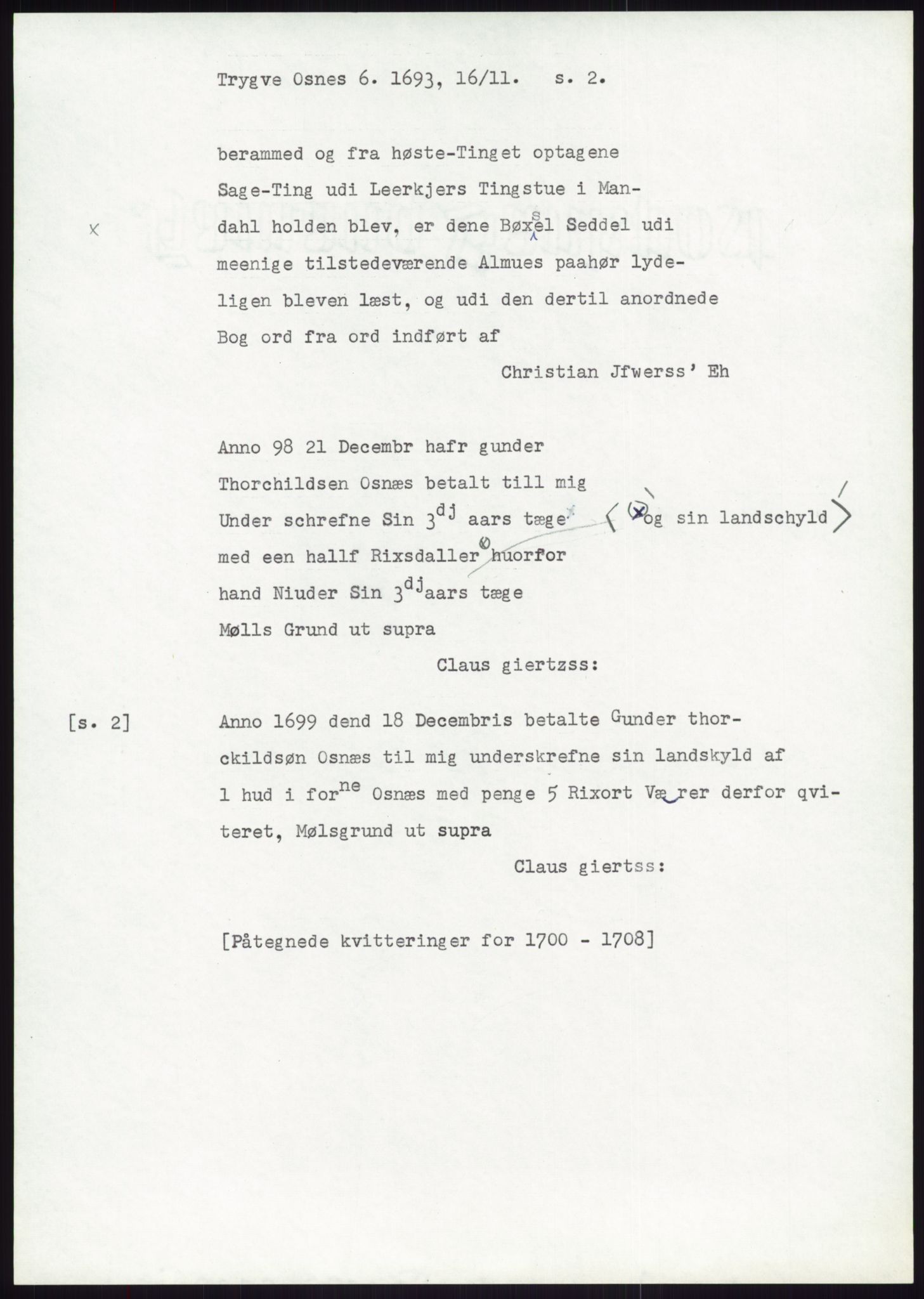 Samlinger til kildeutgivelse, Diplomavskriftsamlingen, RA/EA-4053/H/Ha, p. 2313